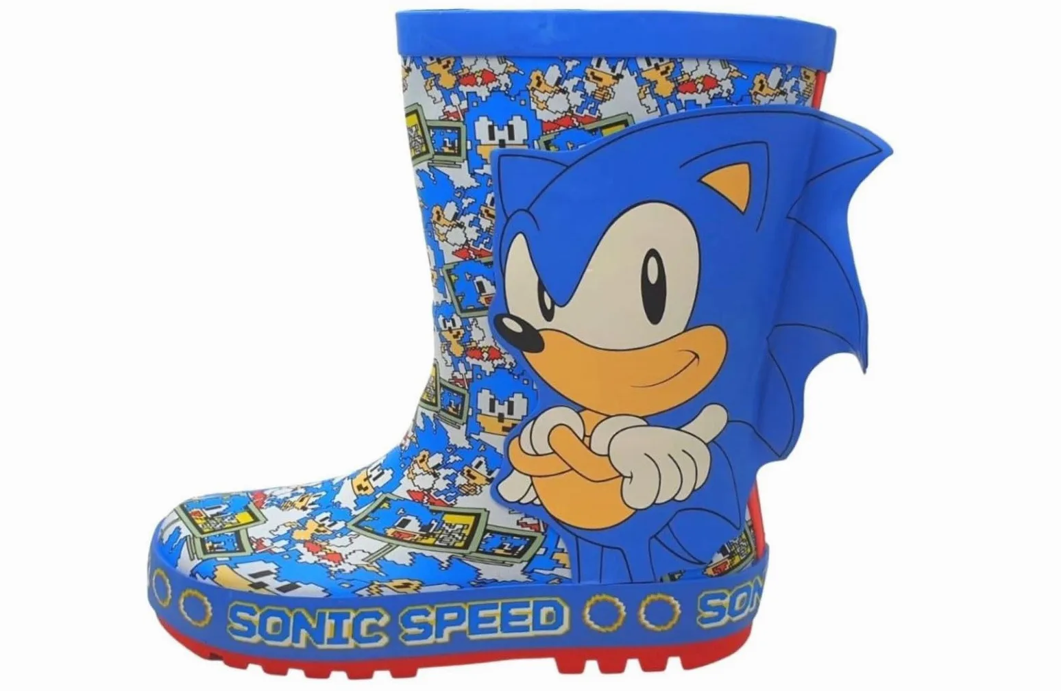 Sonic The Hedgehog Botas de lluvia de goma azul para niños
