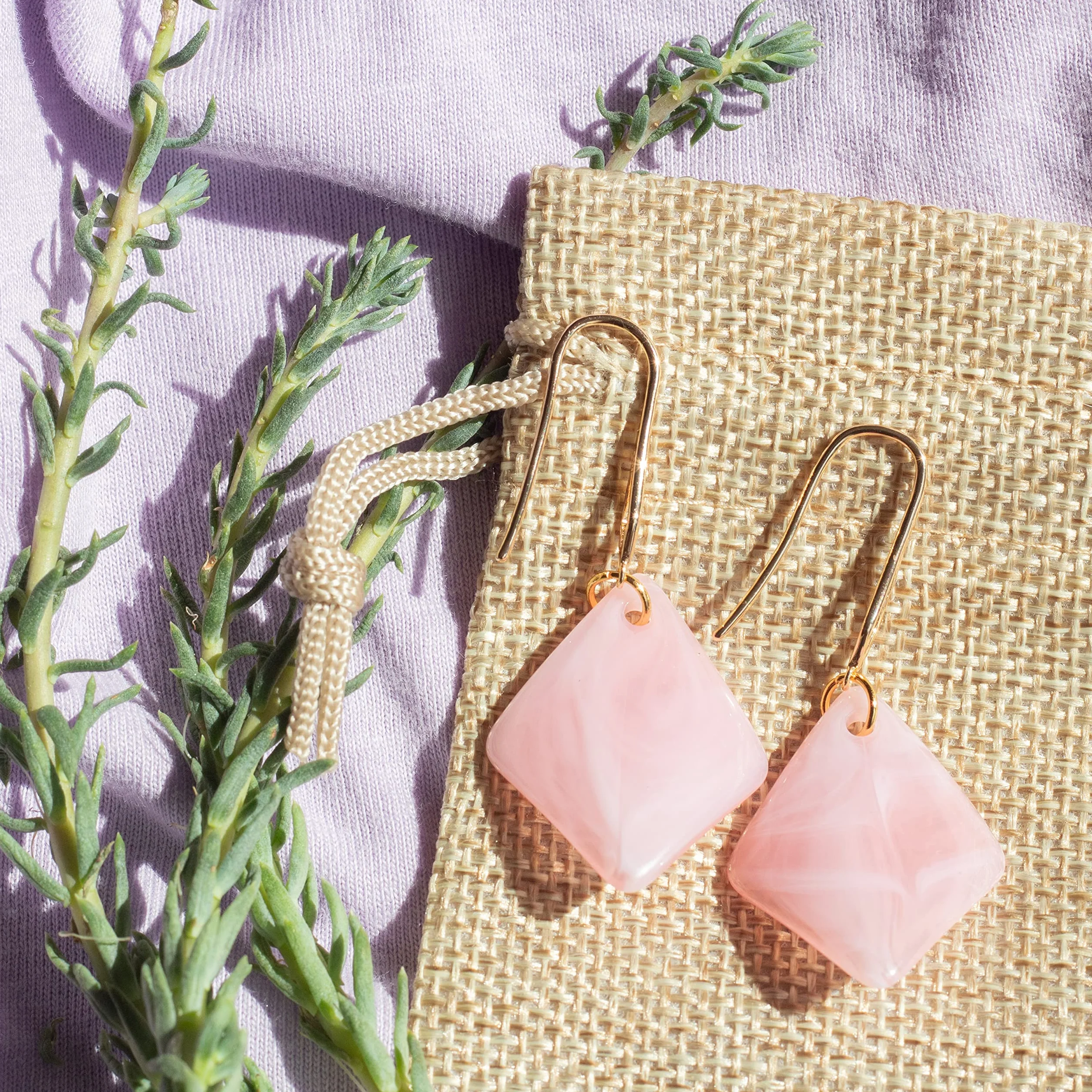 Pendientes Resina Oro Chapado Mujer Rombo Colores Festivos - ZARZAMORA