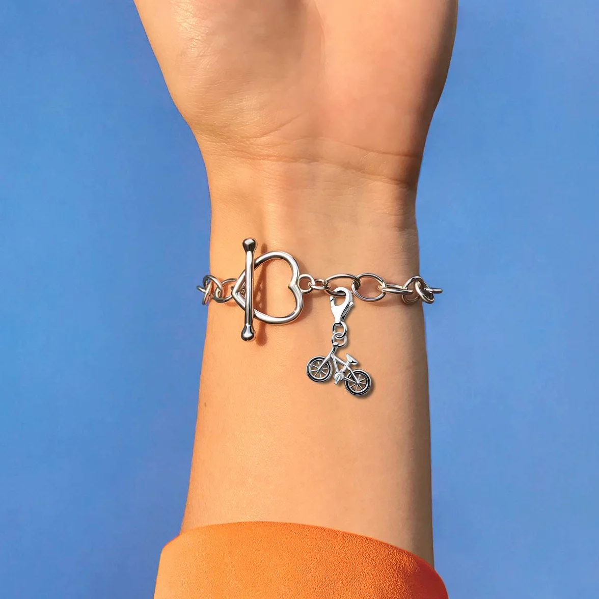 Quiges Charm Plateado Bicicleta Abalorios Joyería de Mujer