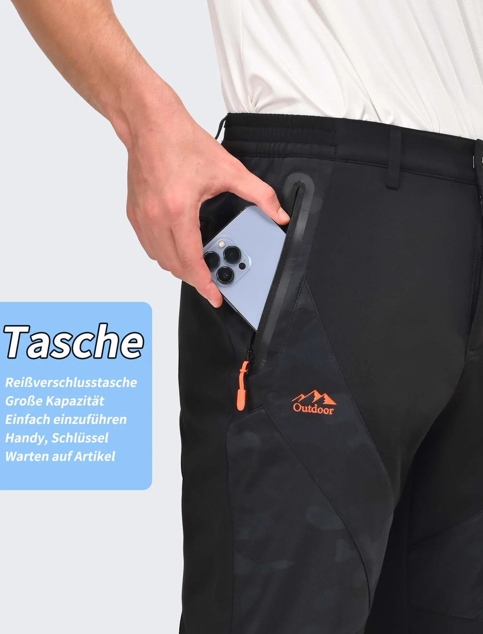 Zoofly Pantalones Trekking Invierno Hombre Impermeables Calentar Escalada Senderismo Esquiar