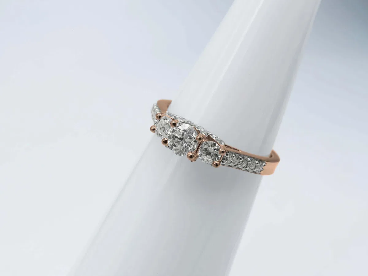 DazzlingRock Collection 10 quilates oro rosa H-I Diamante cultivado en laboratorio