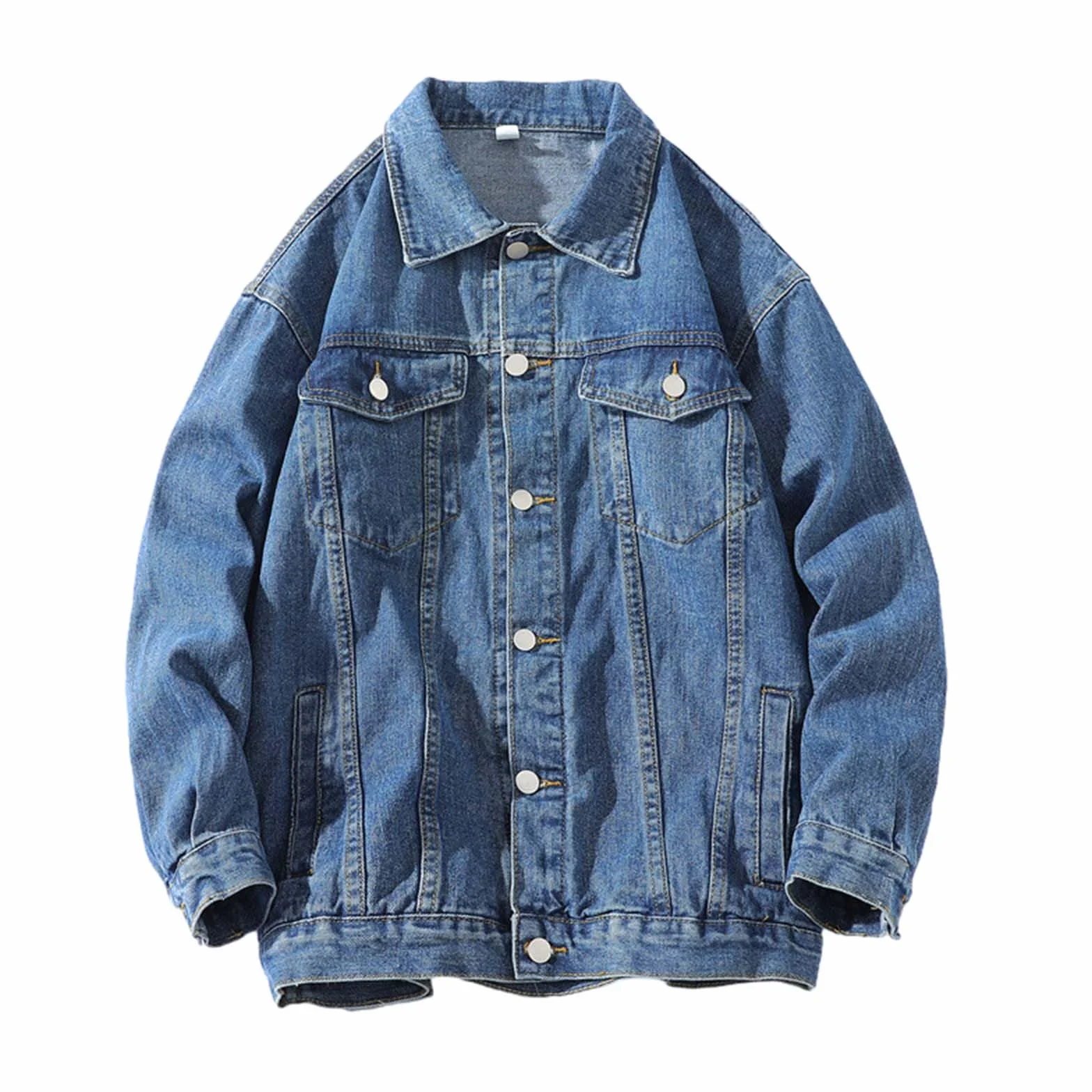 Chaqueta vaquera para hombre manga larga color liso otoño