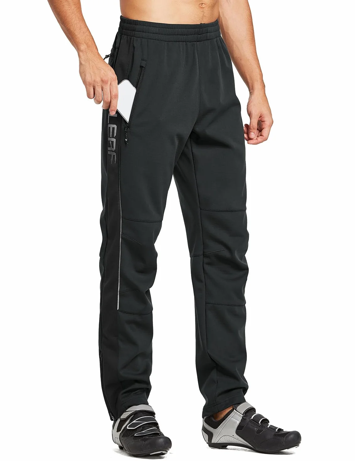 baleaf Pantalones de Ciclismo para Hombre Forro Polar Impermeables Resistentes al Viento Aislados