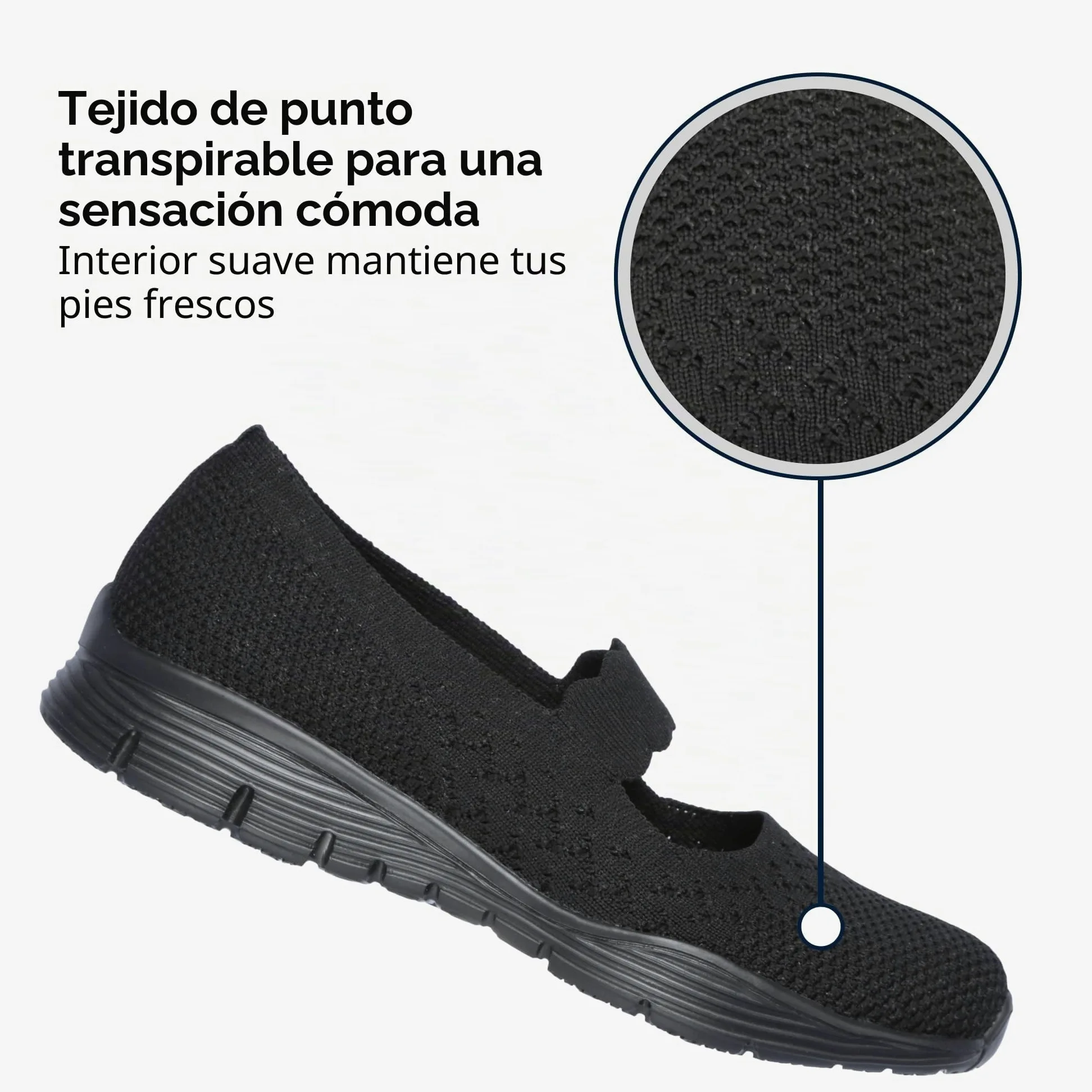 Skechers Seager - Power Hitter - Engineered Knit Mary Jane Mercedita planaMujer