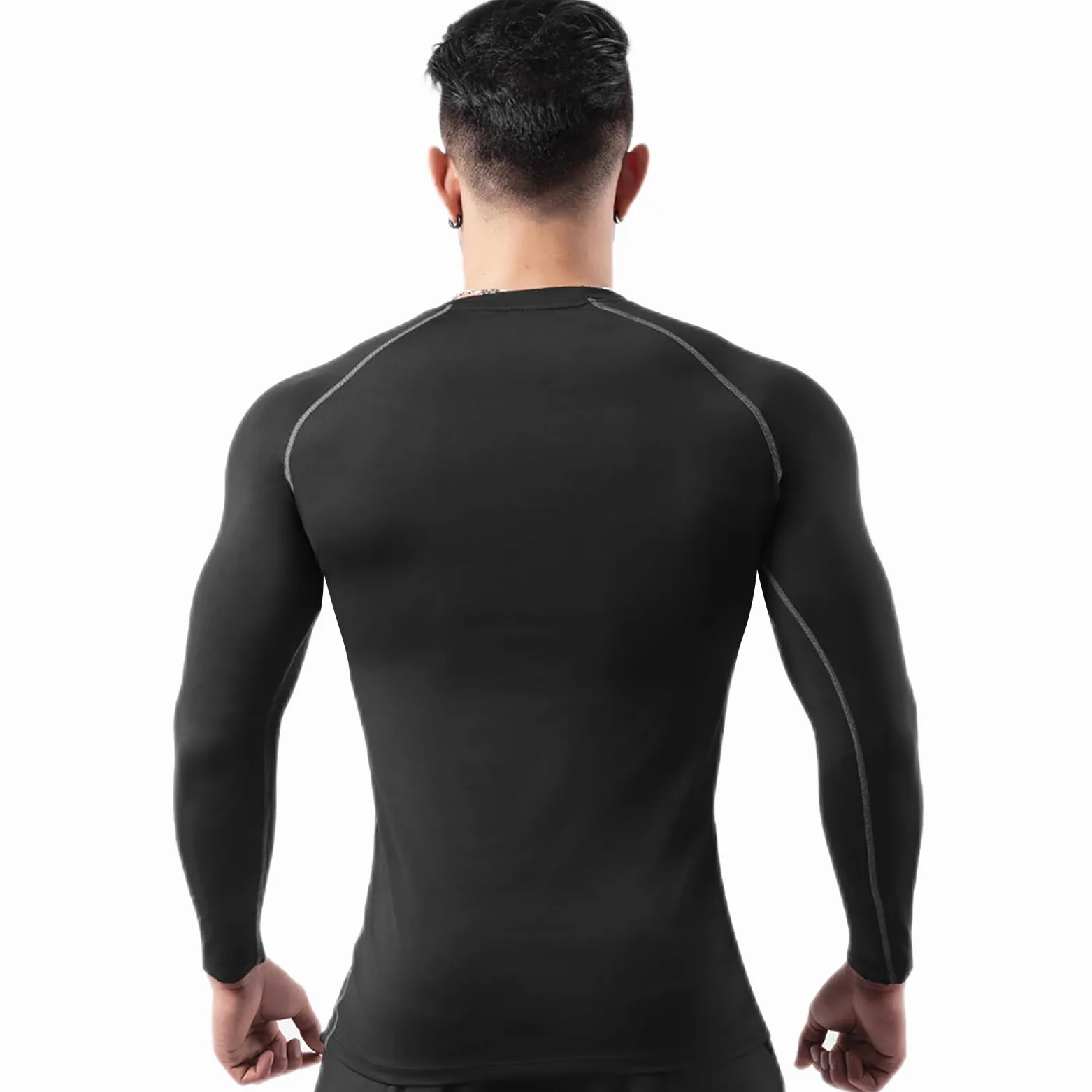 HomyComy Short Sleeve Compression Shirt Camiseta Hombre (Pack de 2)