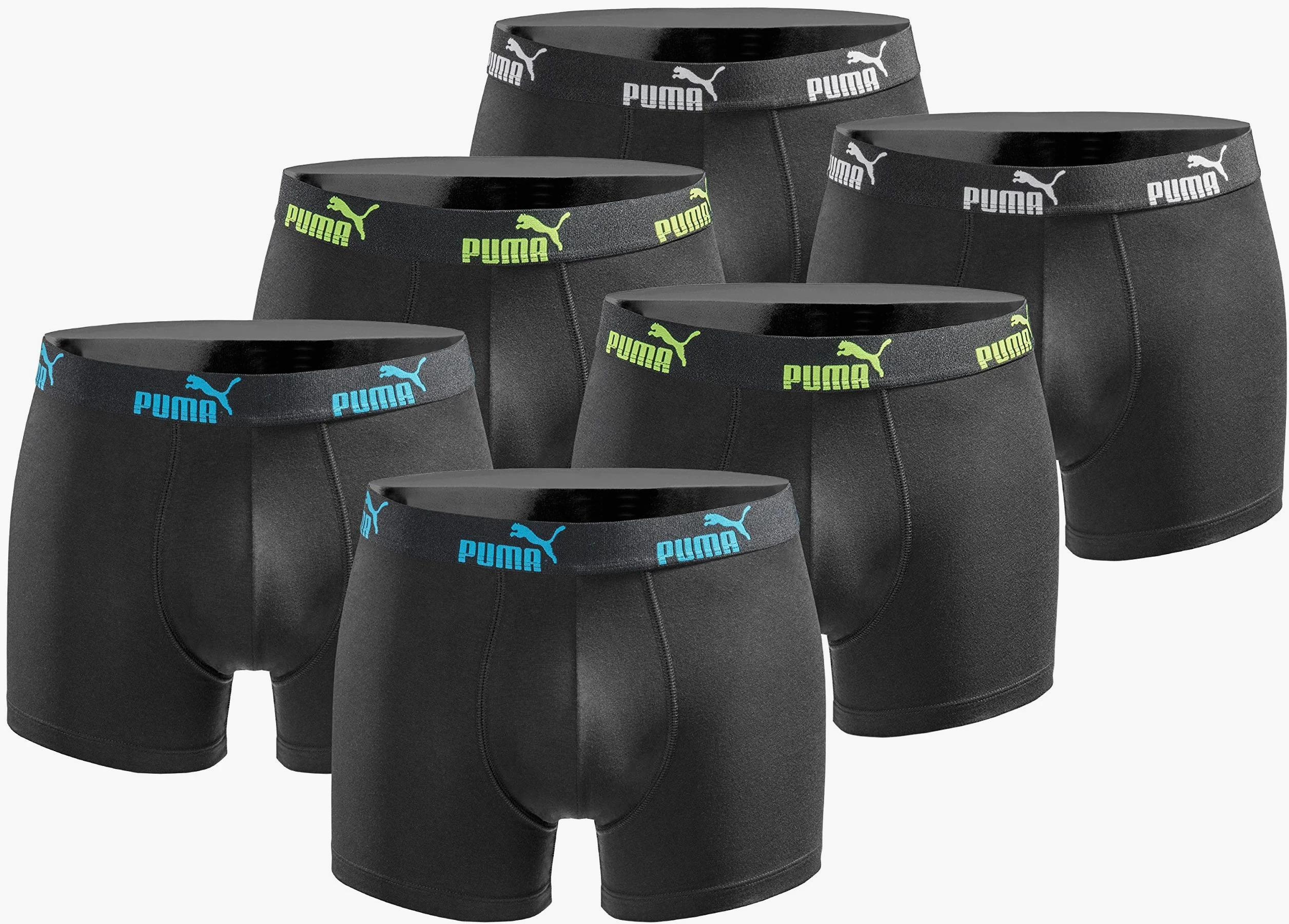 PUMA Calzoncillos tipo bóxer para hombre, 6 unidades, edición limitada, color negro, New Tripple Black, M