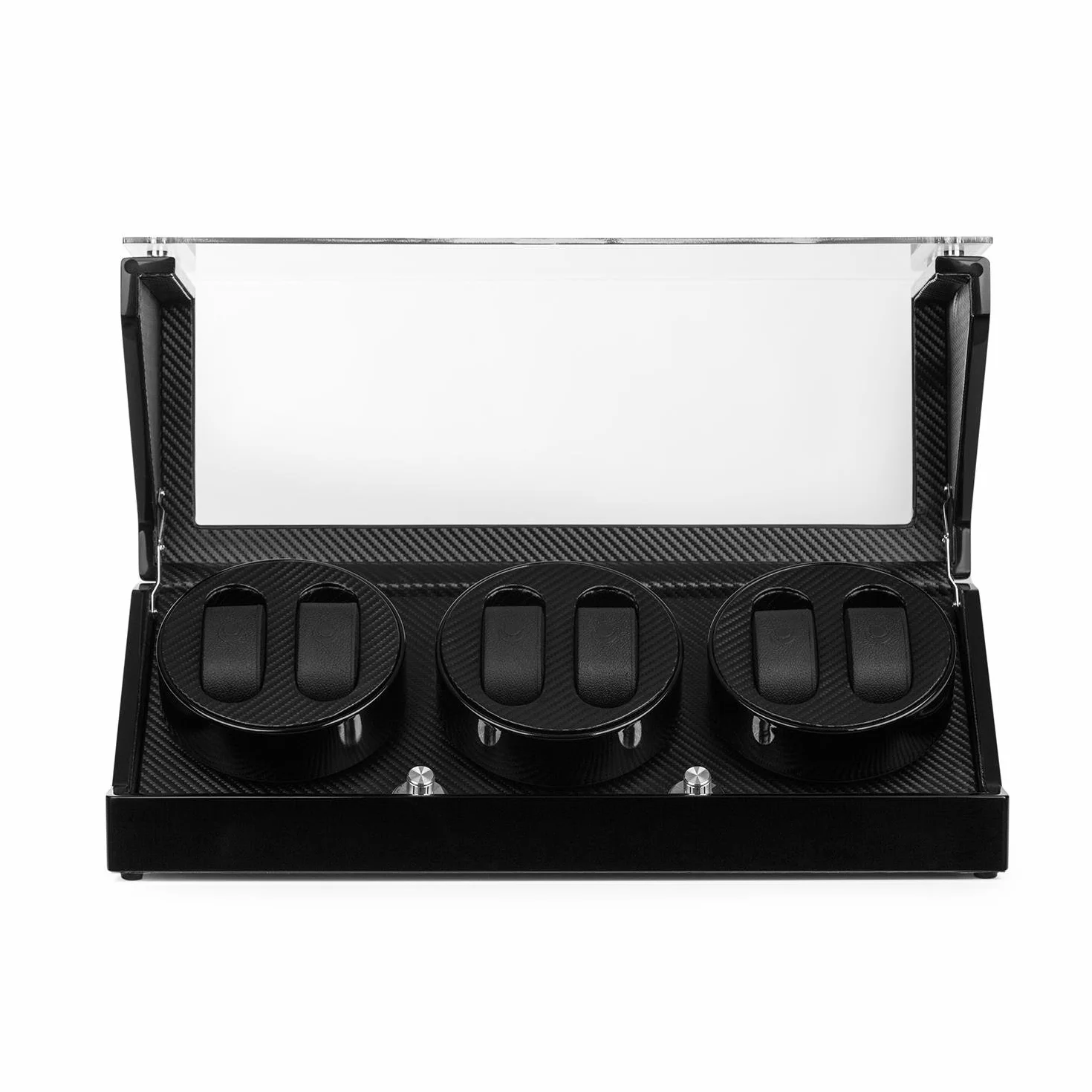 KLARSTEIN CAPM Bobinadora Estuche Vitrina para Relojes 6 Relojes 4 Programas Rotación Negro