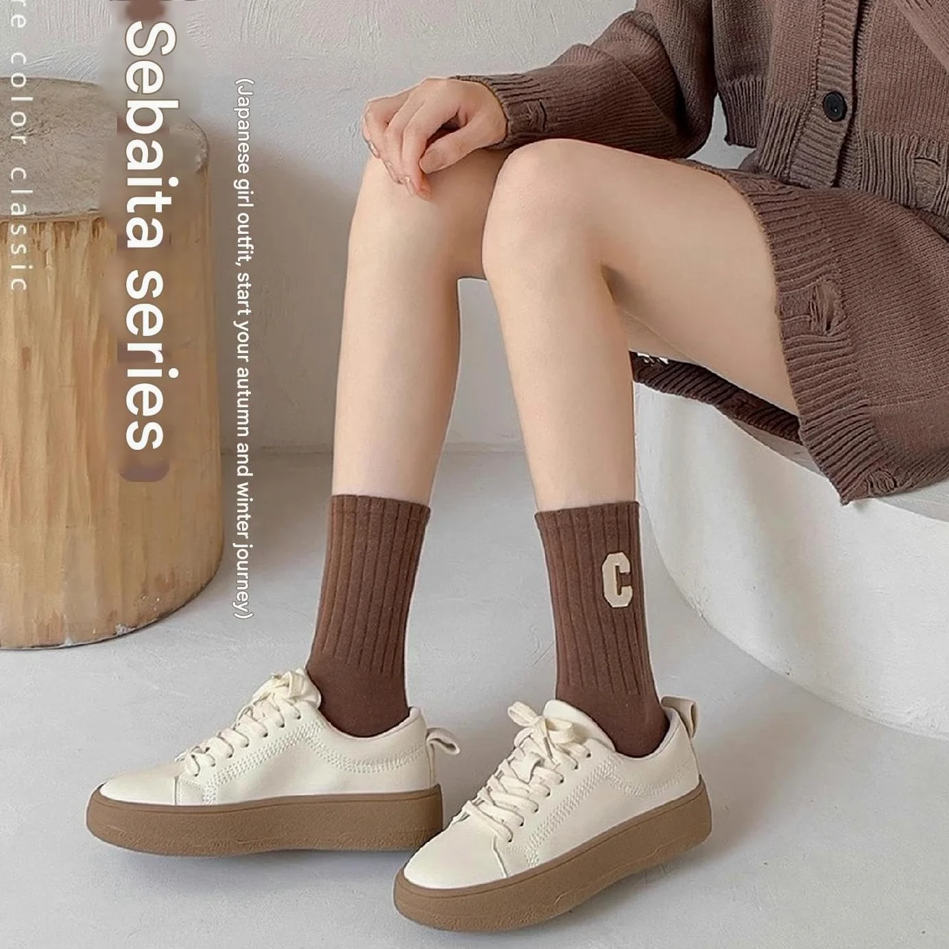 Calcetines Mujer 5 Pares De Calcetines para Mujeres, Medio De Tubo, Primavera Y Otoño, Algodón Puro, Desodorización, Lindas Letras C Calcetines para Mujeres-5 Pares Mixtos-código Promedio