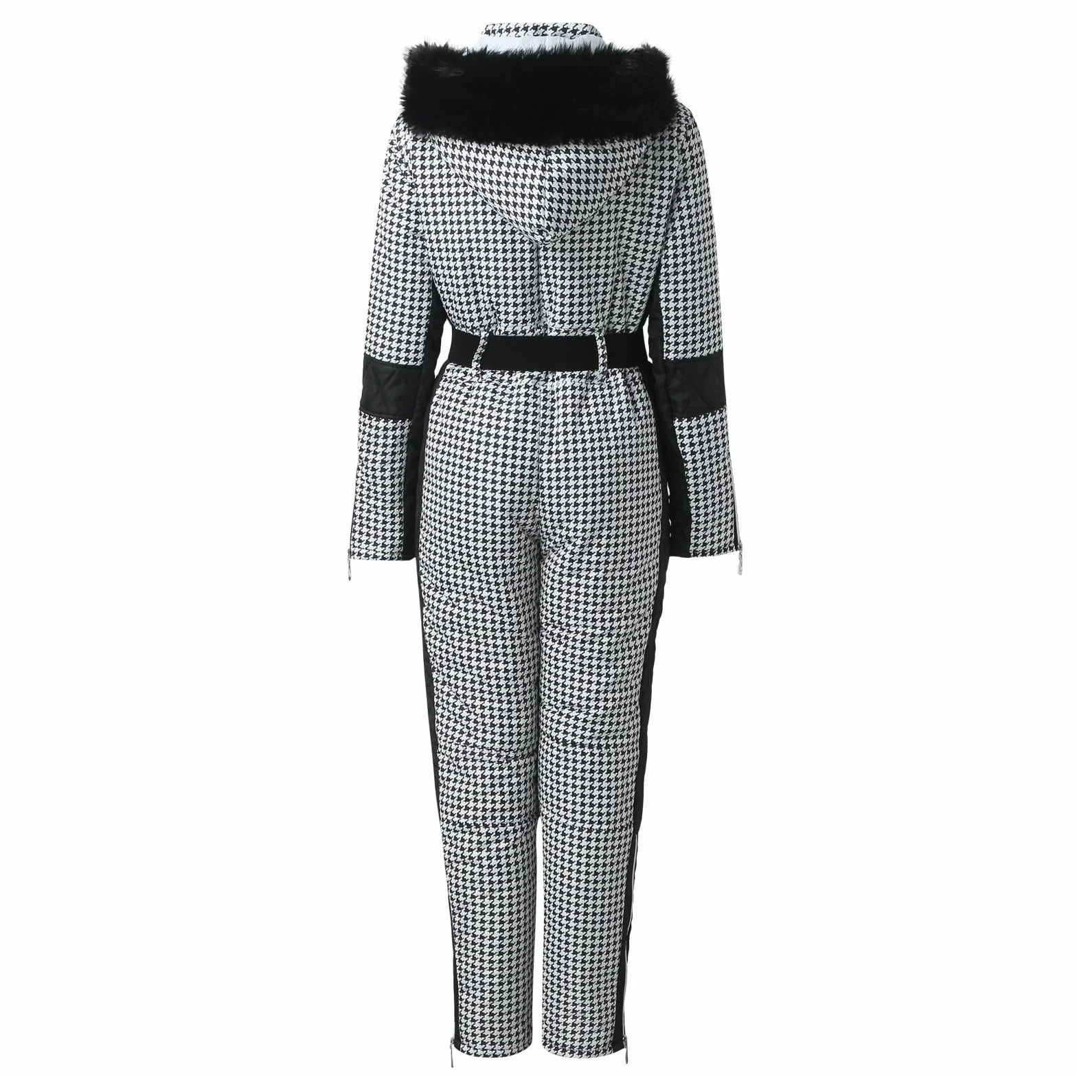 Traje de nieve impermeable mujer cuello lana sintética extraíble esquí invierno