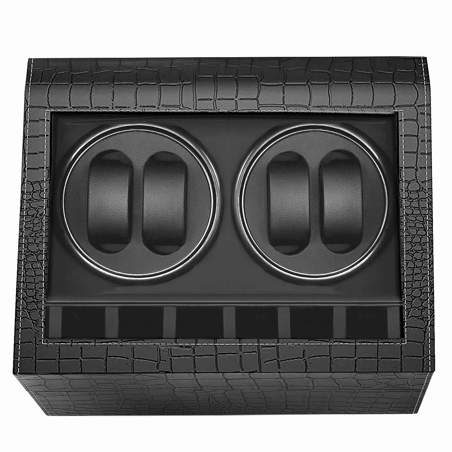 Bobinadora Mecánica Automática Silenciosa Giratoria para 6 Relojes Negro Clásico