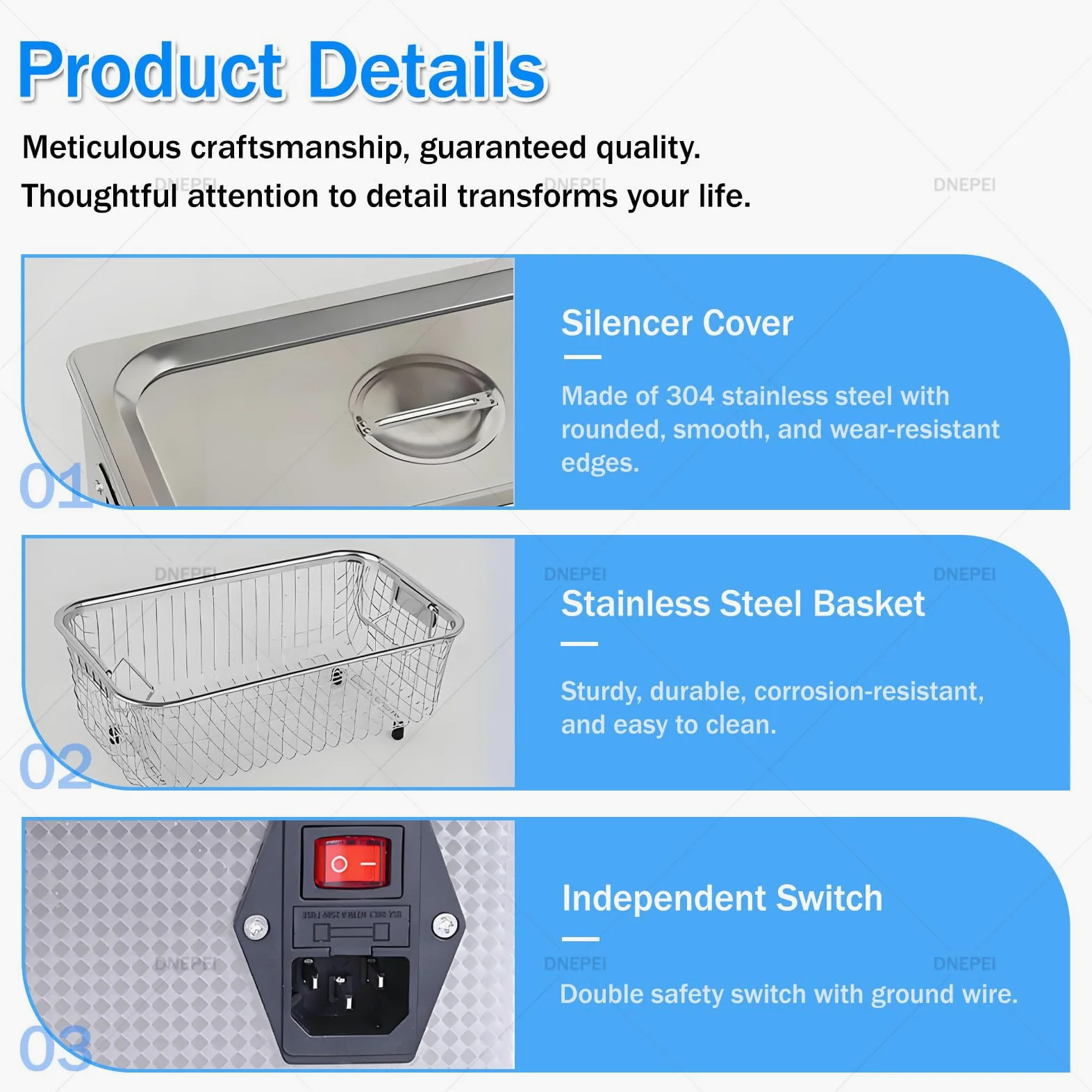 Máquina limpiadora ultrasónica con calefacción de 15 L - Temporizador digital profesional, tanque de acero inoxidable, 40 kHz para joyería, relojes, placas de circuitos, volumen de 22 L, solució