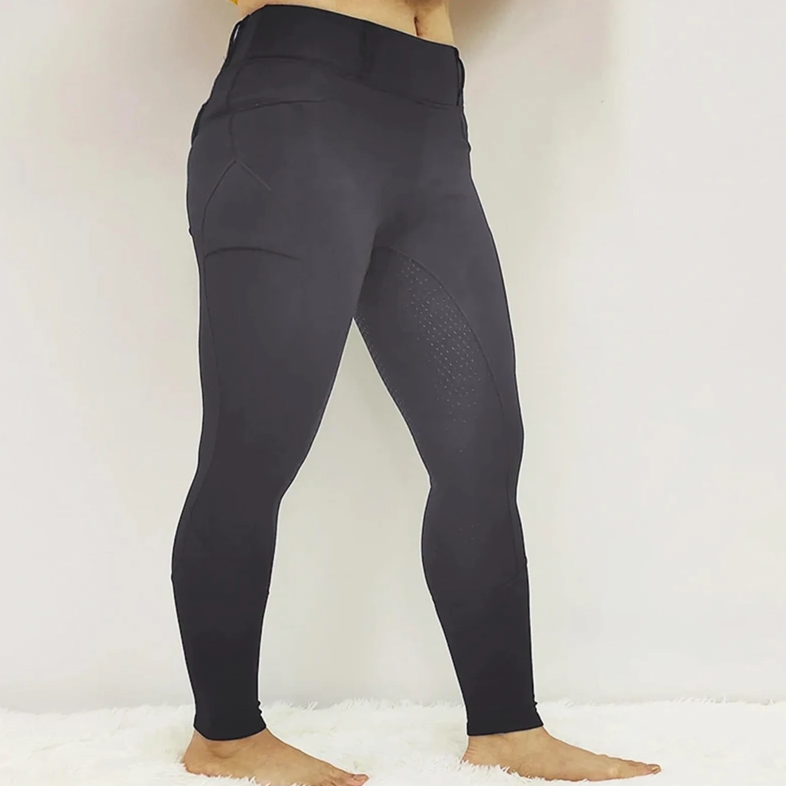 Mallas De EquitacióN Pantalones deportivos de equitación con asiento completo for mujer, mallas ecuestres, ropa invierno