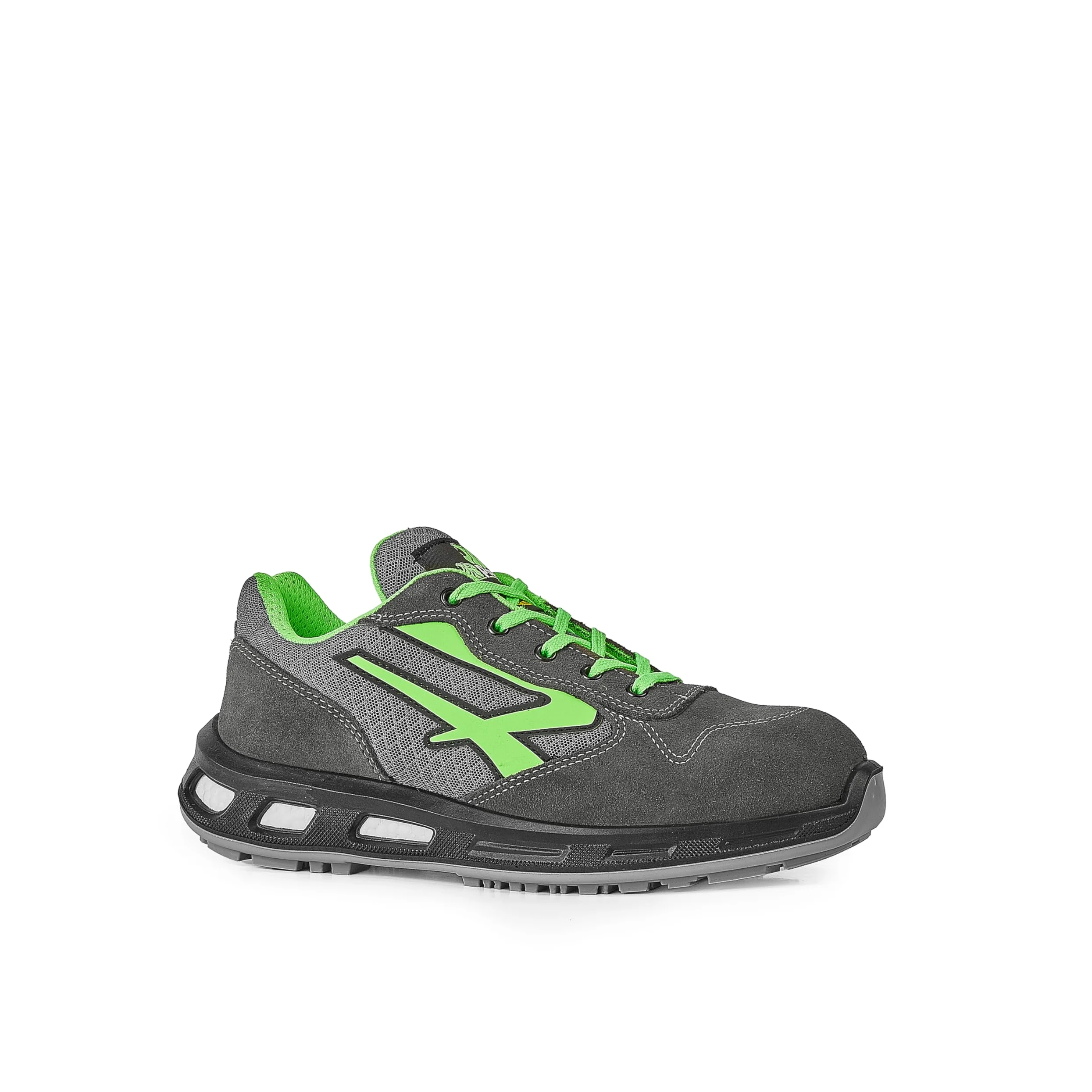 U-Power Red Lion Point, zapatos de seguridad unisex, ligeros, flexibles, de cuero antipinchazos, con inserto Infinergy, con puntera de aluminio - Grey & Green 45
