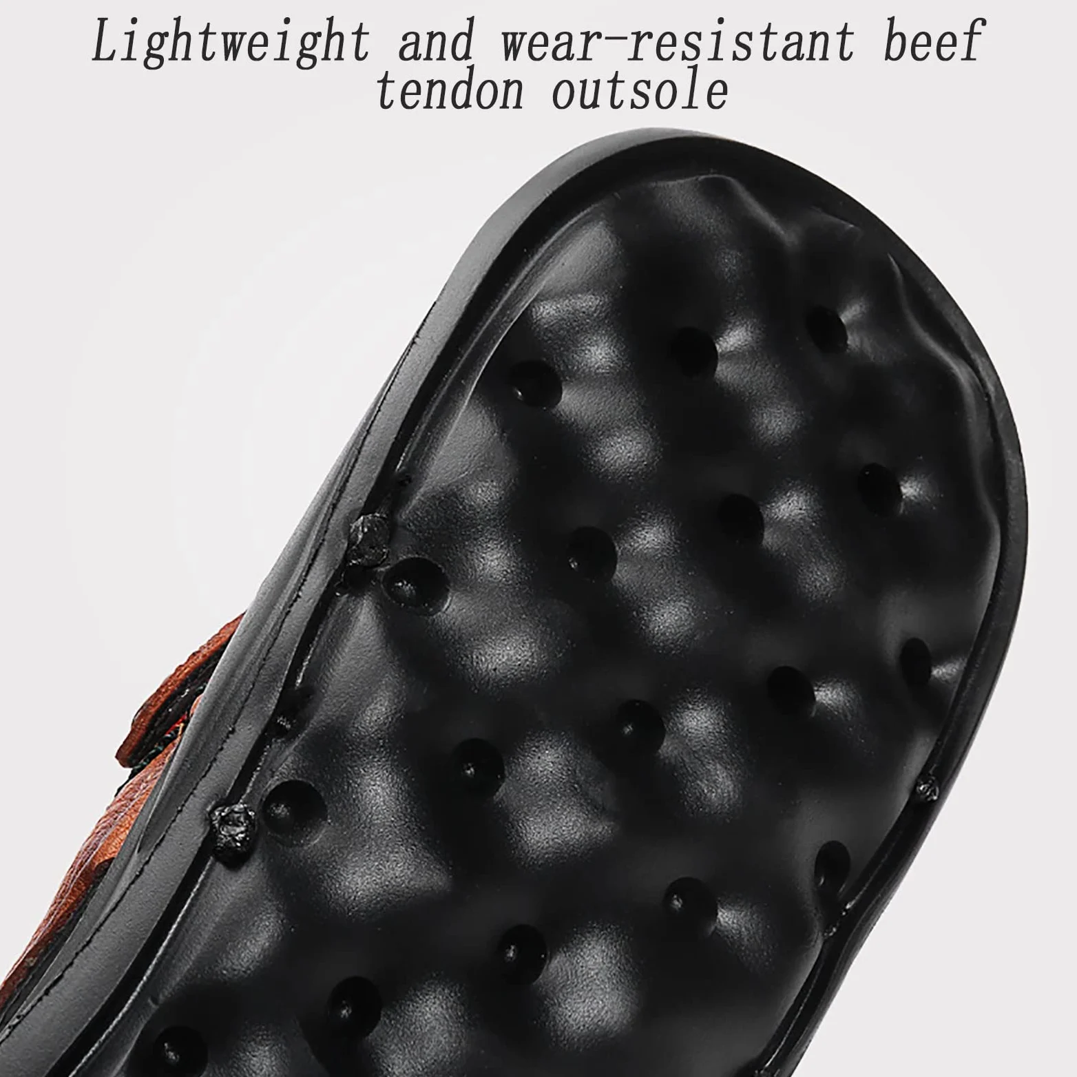 CLSQLXYJZC Zapatillas de Playa Antideslizantes para Hombre, Suela de Goma de Verano, Sandalias de Cuero con Punta Cerrada, Zapatillas Casuales Transpirables y livianas con Correa de talón Ajustable