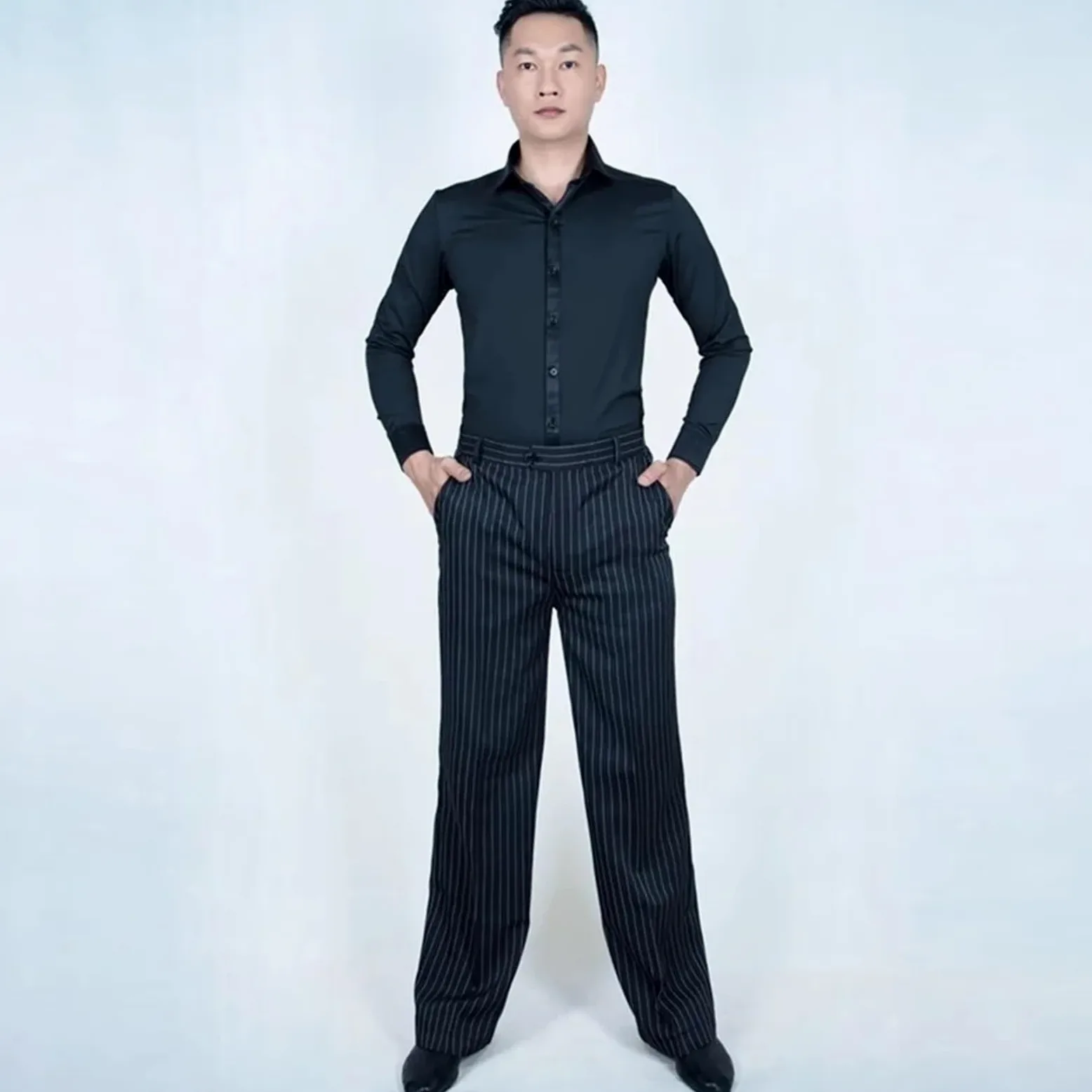 Pantalones De Baile Latino Hombre Pantalones de Baile Latino/Jazz for Hombre, Color Negro, for Mujer, for salón, Ropa, pantalón práctica/actuación con un botón(Brown,23 Waist 77)