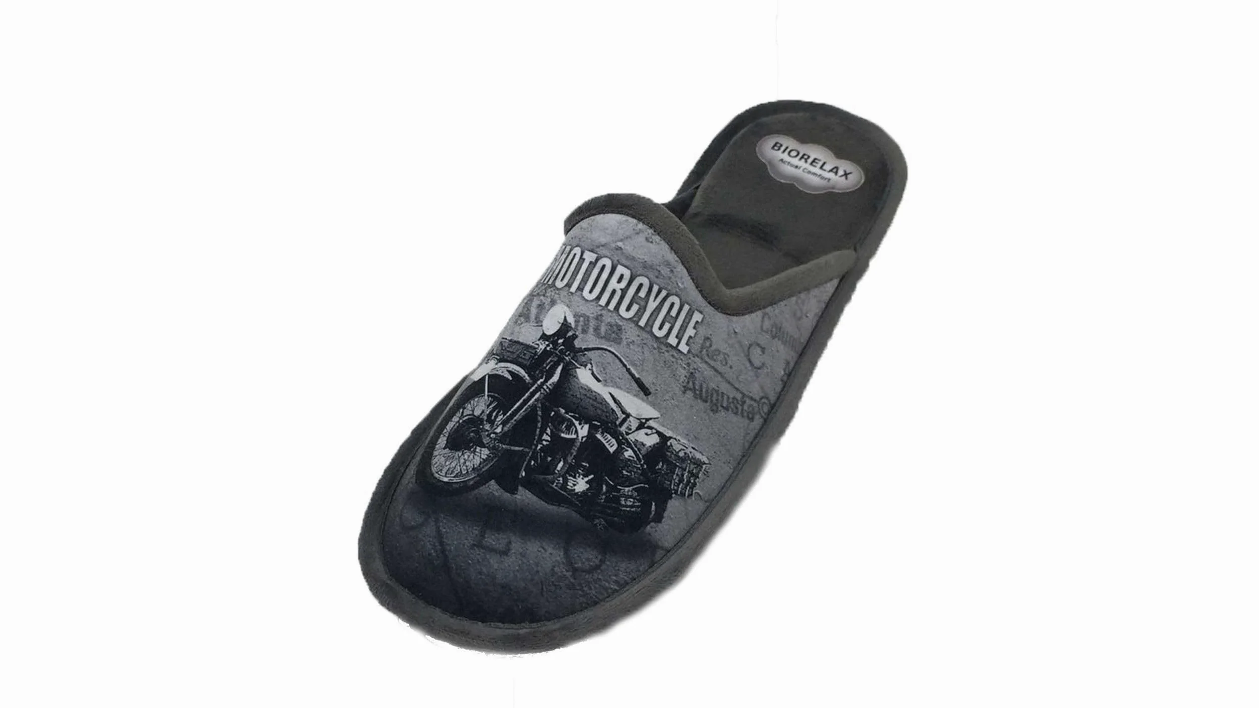 Biorelax Zapatillas de Estar por casa/Hombre Moto Gris