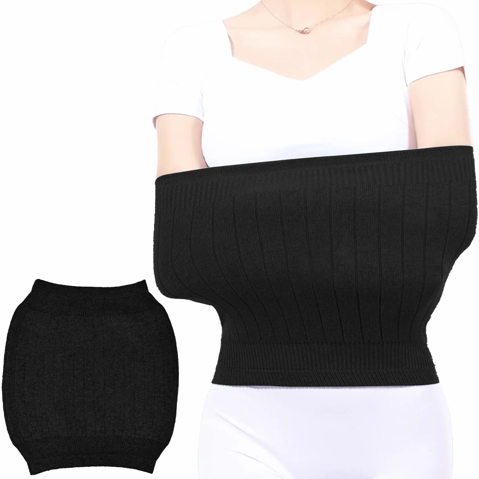NAROSEBE Unisex Cinturón Lumbar Mujer Negro Calentador de Cintura de Cachemira Elástica Calentador de Espalda LanaCinturón Invierno Protector Cinturon para Invierno para Cinturas de 75~90cm