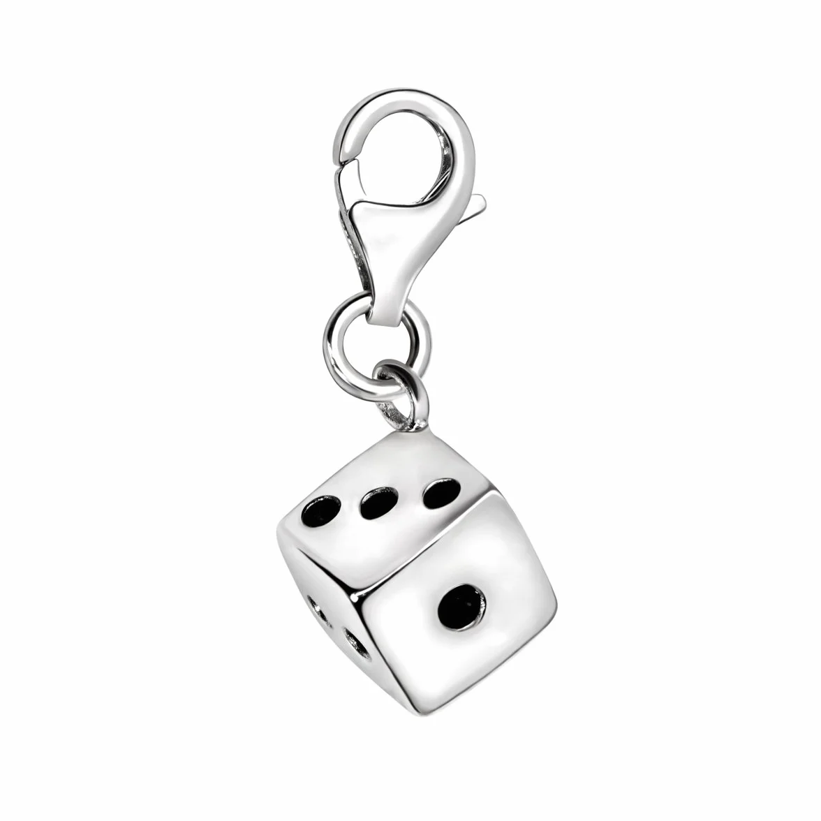 Quiges Charm con Cierre Plateado Dados Abalorios Joyería de Mujer