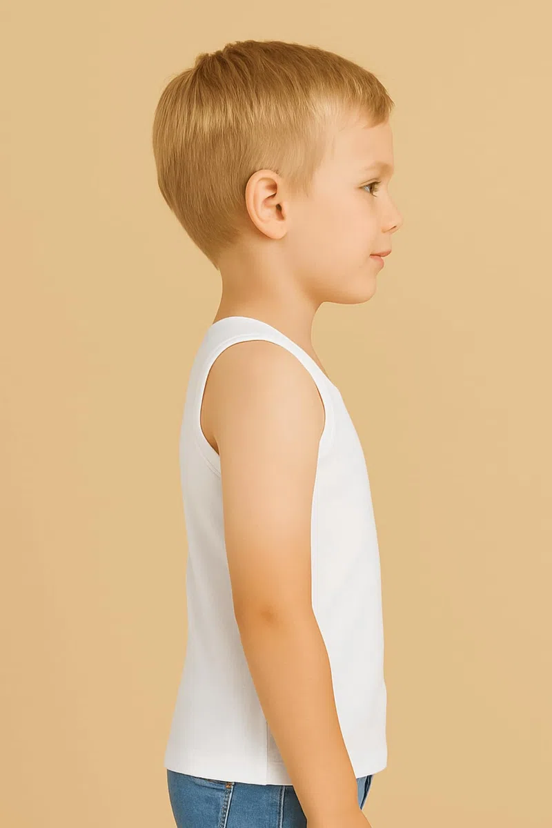 LADY·C Camiseta de tirantes ligera y ajustada para niño, 3 unidades, algodón elástico, tejido de alta calidad