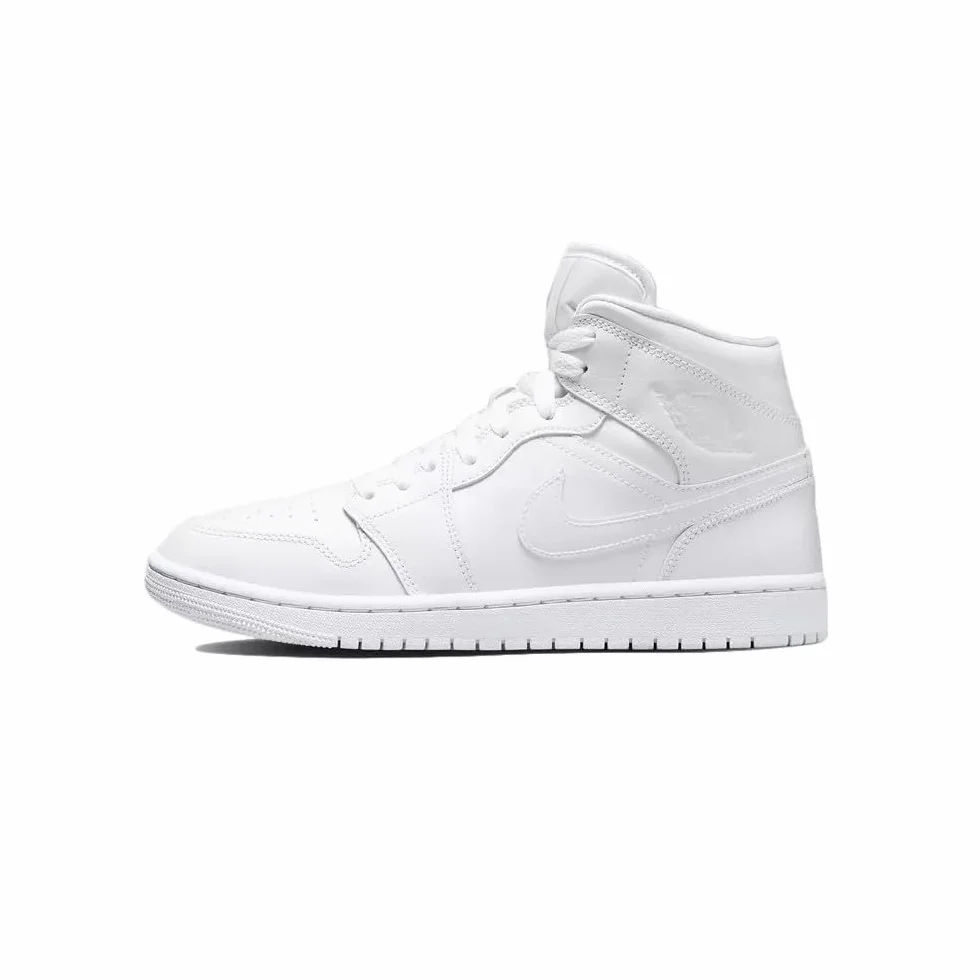 NIKE Wmns Air Jordan 1 Mid Sneaker Mujer White-White 42 EU