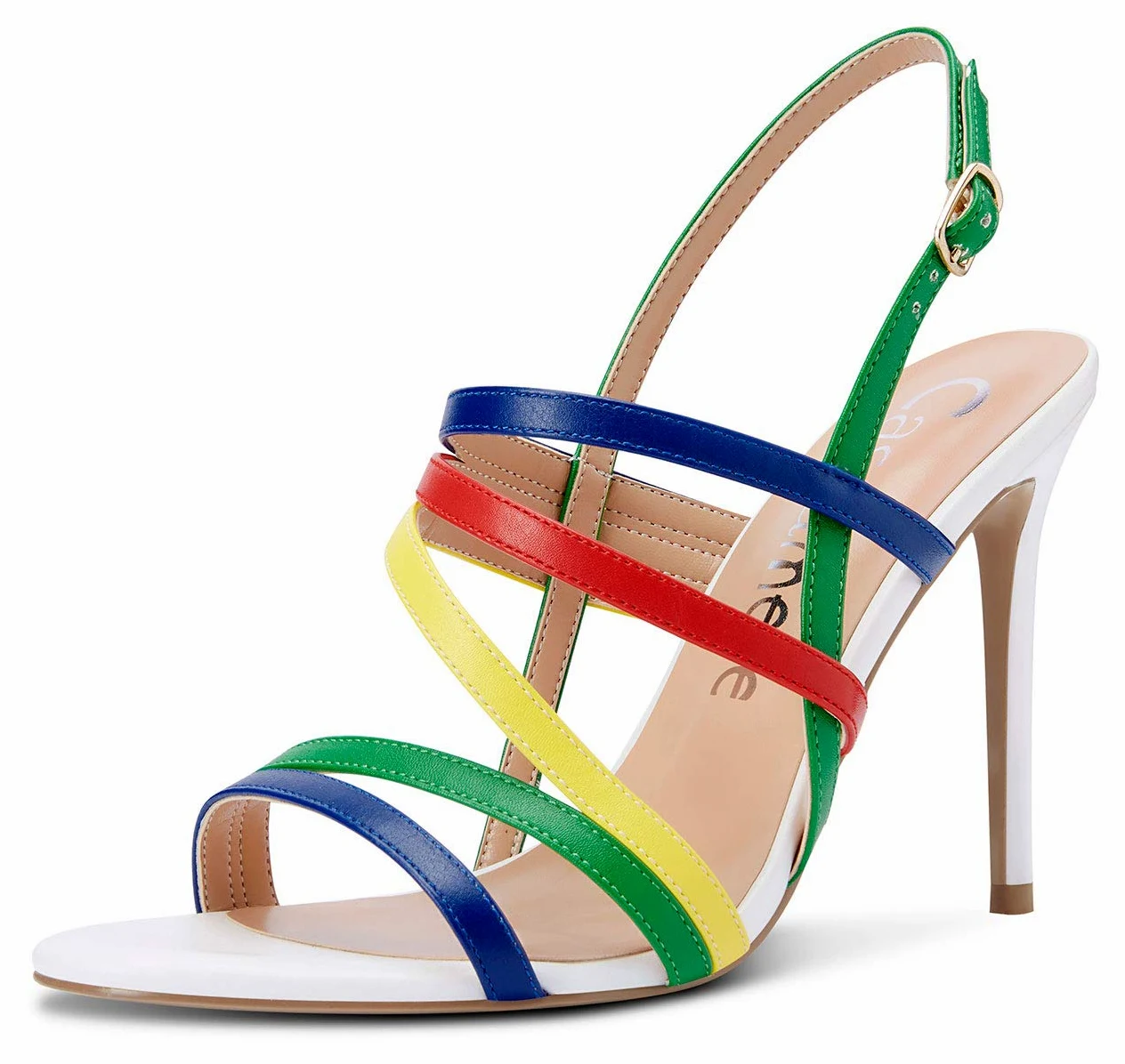 Castamere Zapatos de Tacón Mujer Tira de Tobillo Punta Abierta Sandalias Romanas Tacón de Aguja 10CM High Heels Pumps