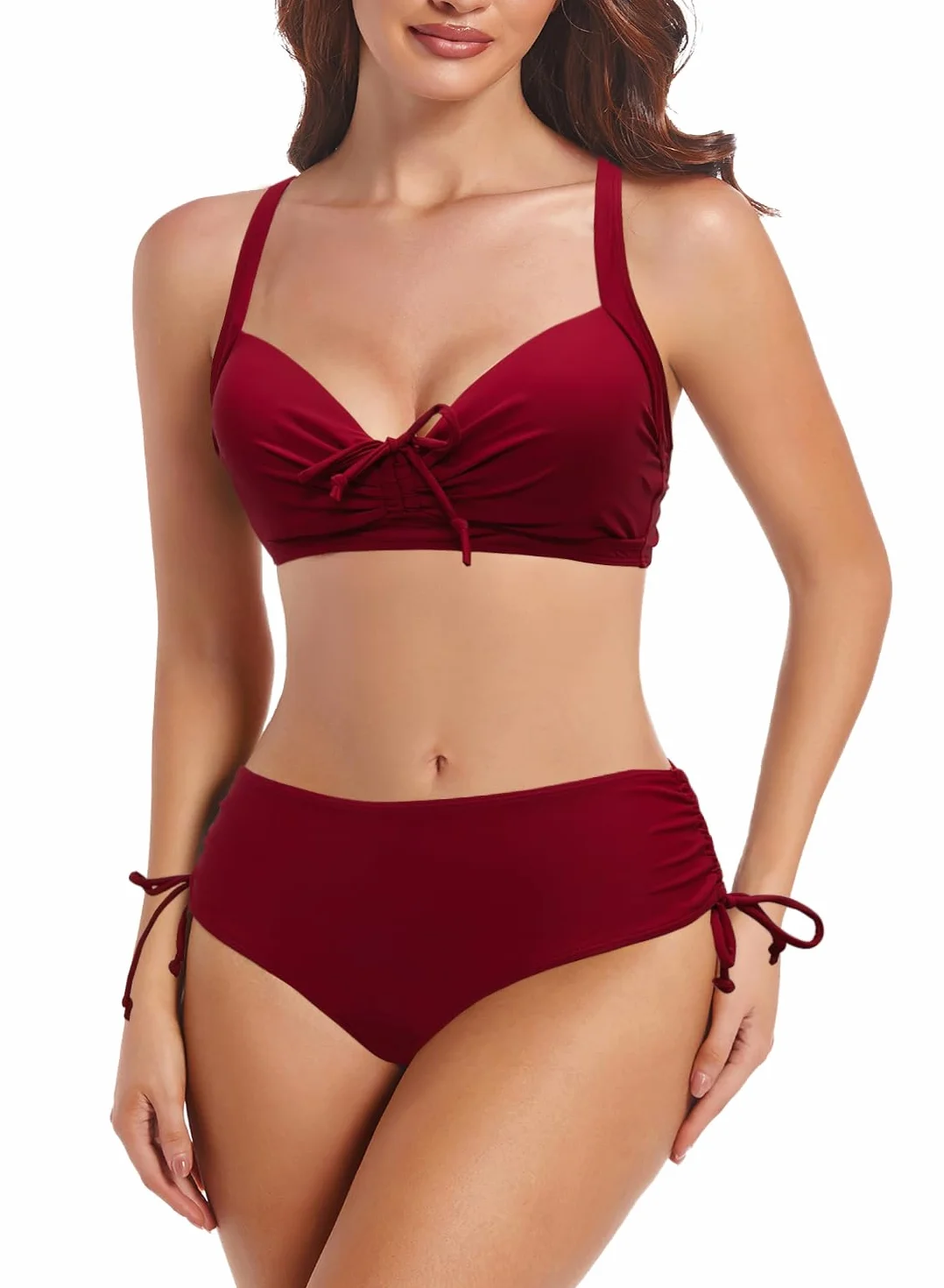 JFAN Traje de Baño Mujer Dos Piezas Bikini Push Up Flores Clásicas