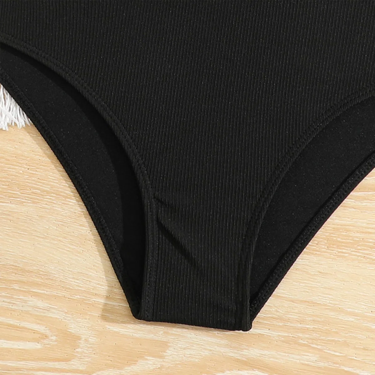 Generisch Niña Sunny Bañadores Niños Onepie Ce Traje de Baño Volantes Negro Traje de Baño Deep V Vientre T Uck Onepi Ece