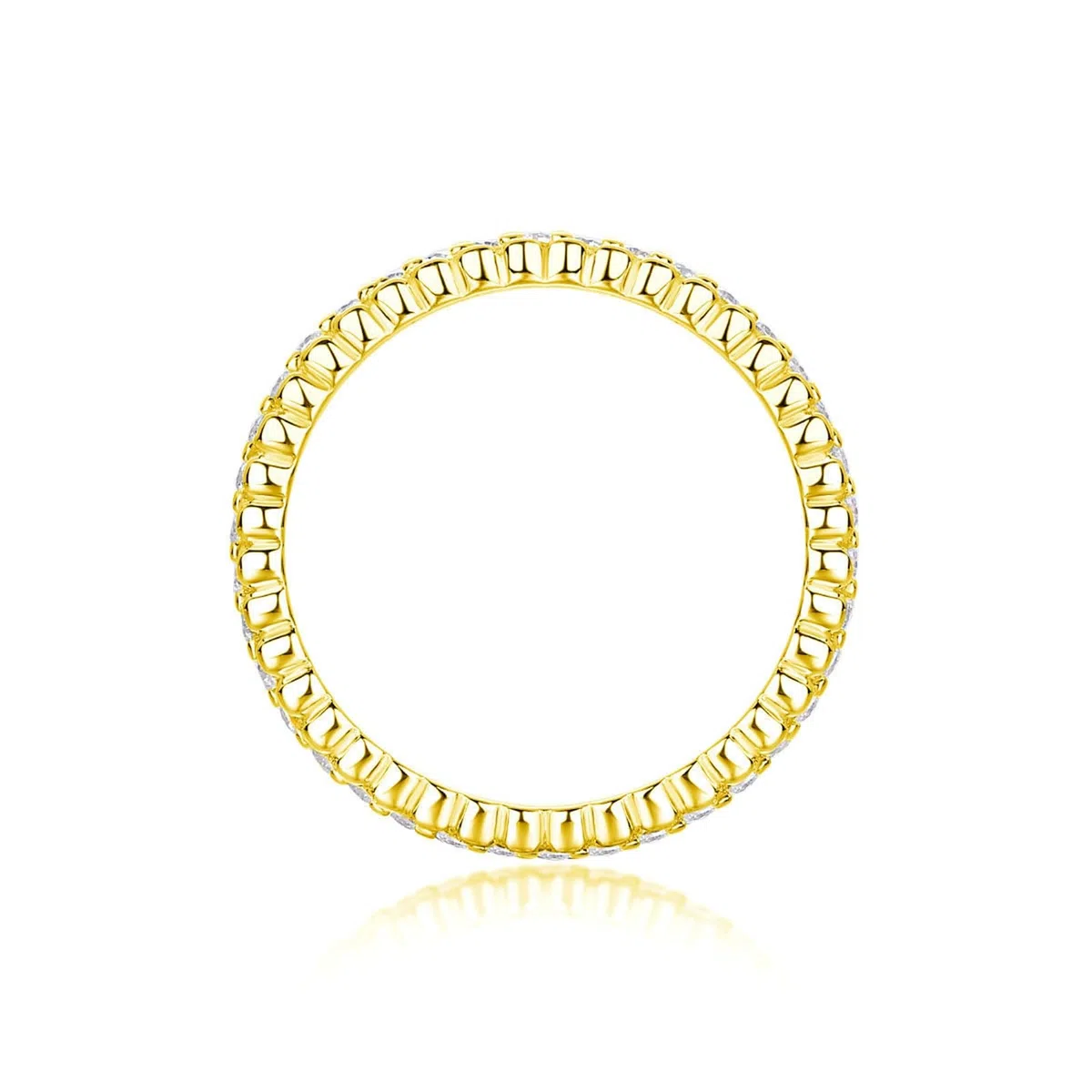Anillo de compromiso de oro real de 9 quilates para mujer, pavé de moissanita, anillo de tres filas personalizado