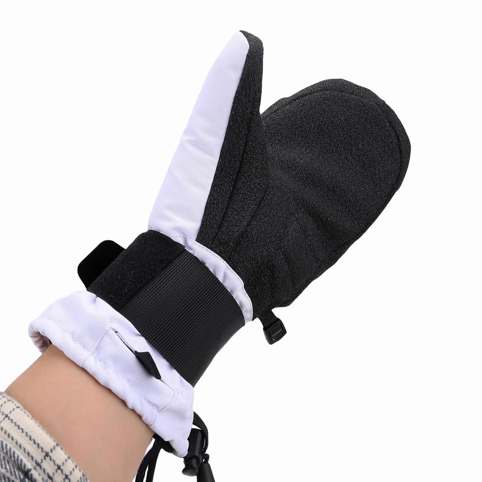 Diyeeni Manoplas de esquí para Hombre y Mujer, Mitones Cálidos para | de nieve resistentes al viento con palma antideslizante, acolchado que absorbe los golpes, correas de muñeca ajustables