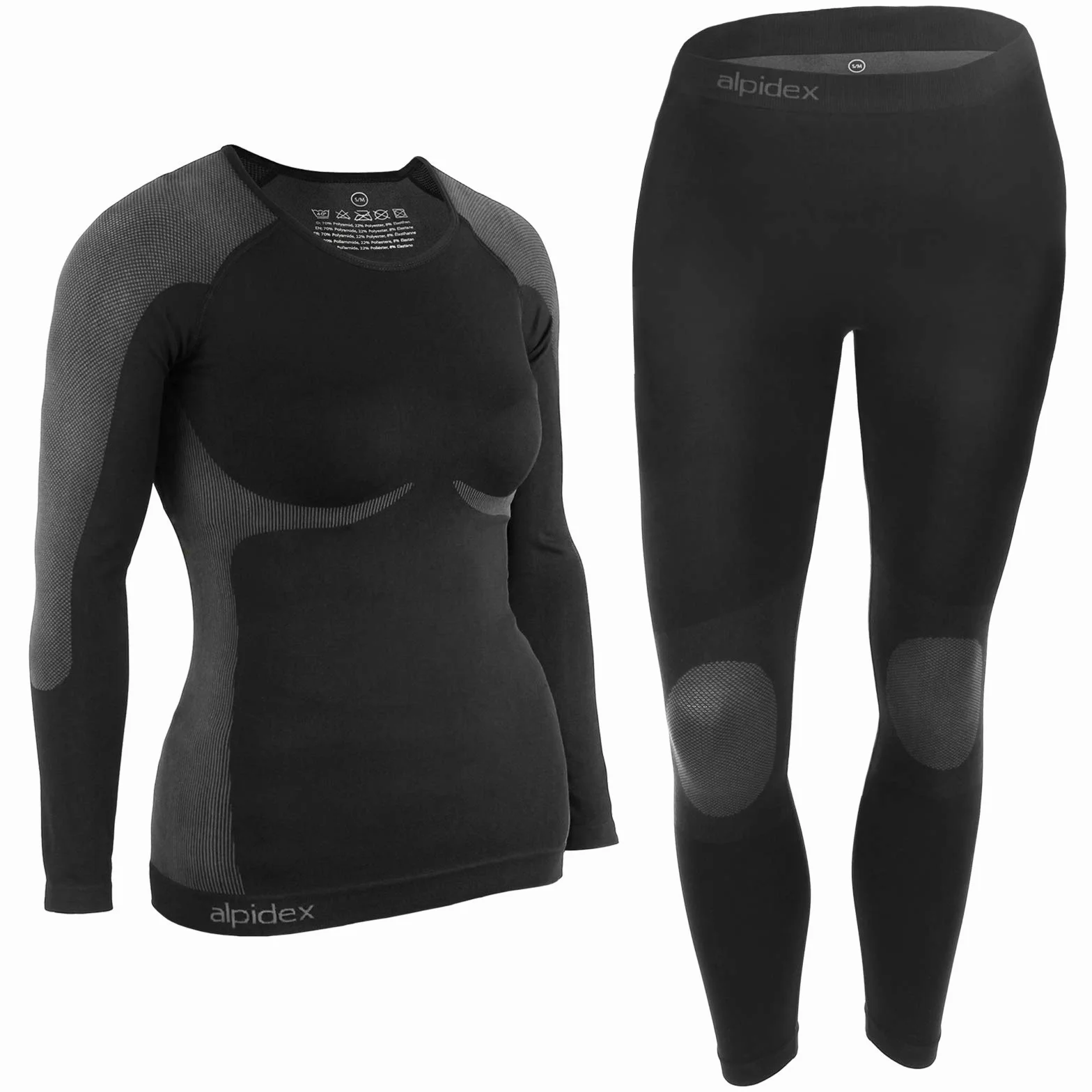 ALPIDEX Ropa Interior térmica Mujer cálido Funcional Transpirable esquí Deportes Conjuntos térmicos Invierno otoño