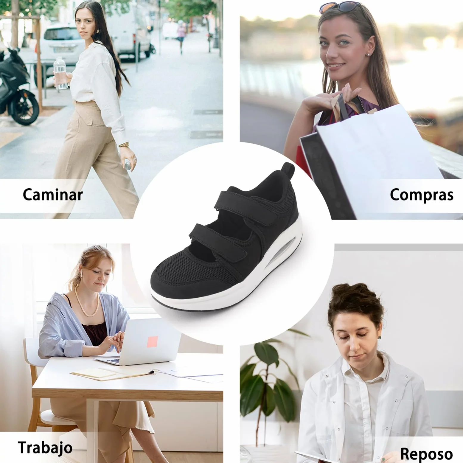 Git-up Transpirable Enfermera Zapatillas Mujer Antideslizante Ajustable Cómodo Correr Correr Casual Ortopédico Ligero Artritis Diabetes Fascitis Plantar Zapatos