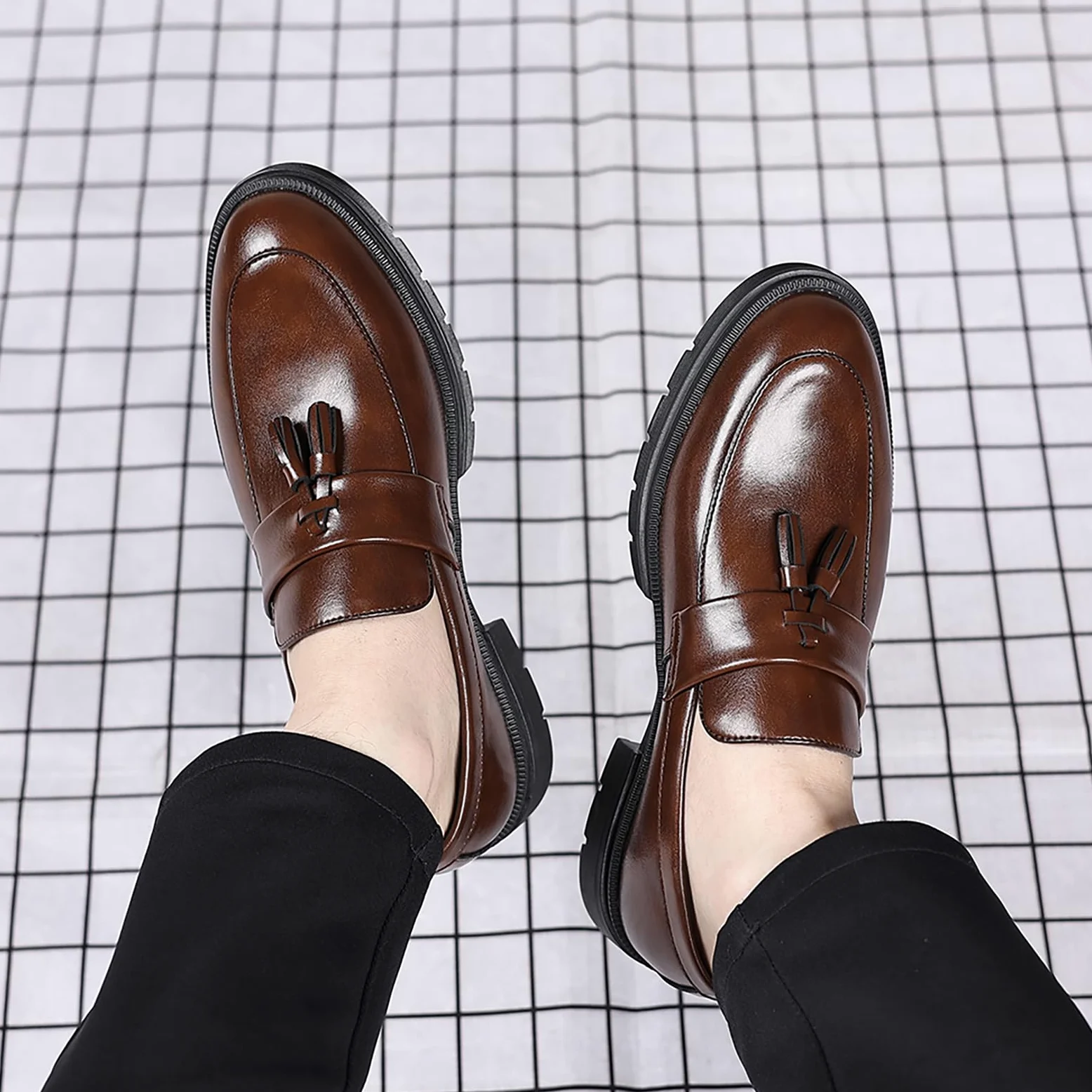 Mocasines De Vestir para Hombre con Borla, Zapatos Formales Tipo Penny para El Trabajo