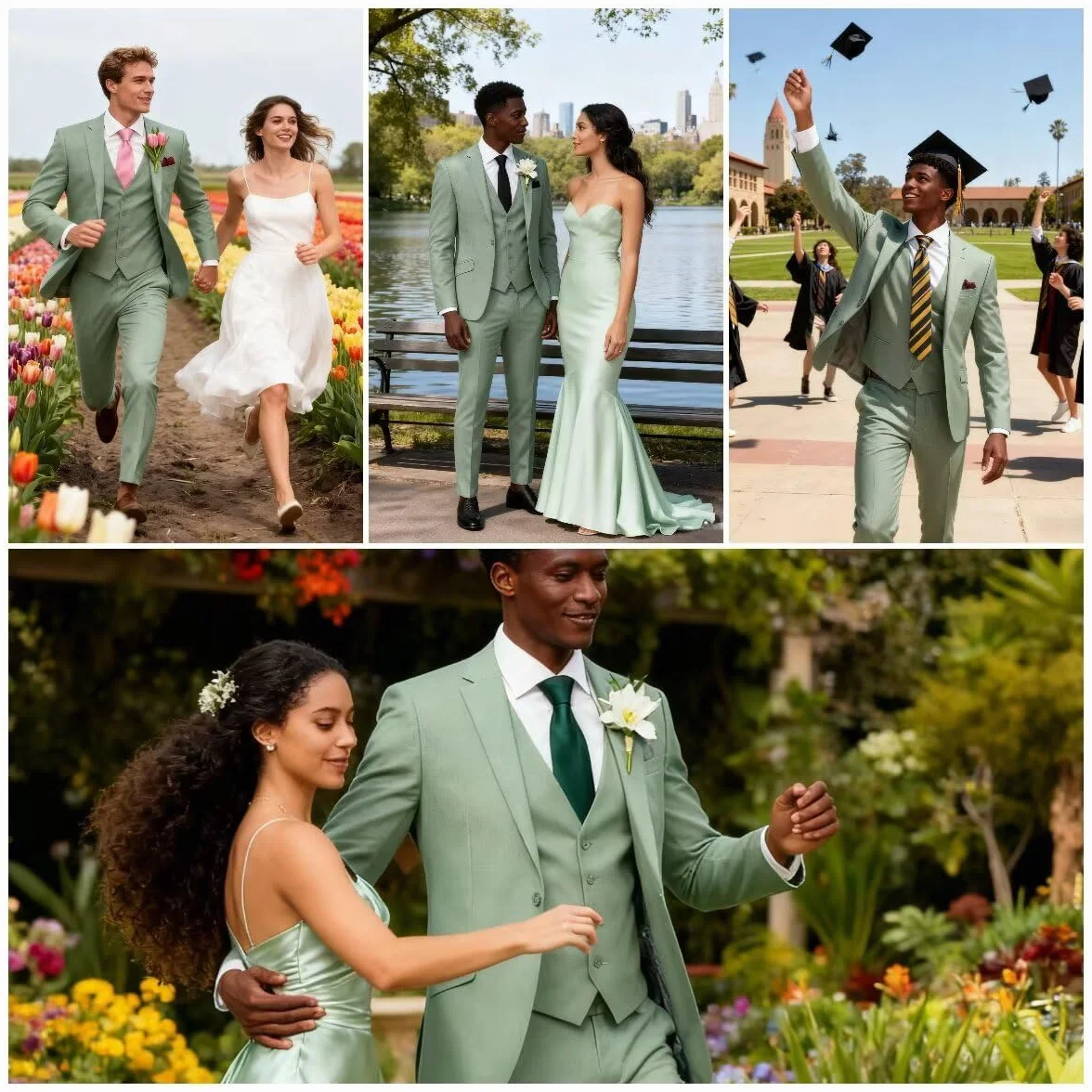 HUUTOE Trajes de 3 piezas para hombre, ajuste delgado, trajes de graduación para hombre, vestido de boda, traje de verano, chaqueta, chaleco, pantalones, esmoquin