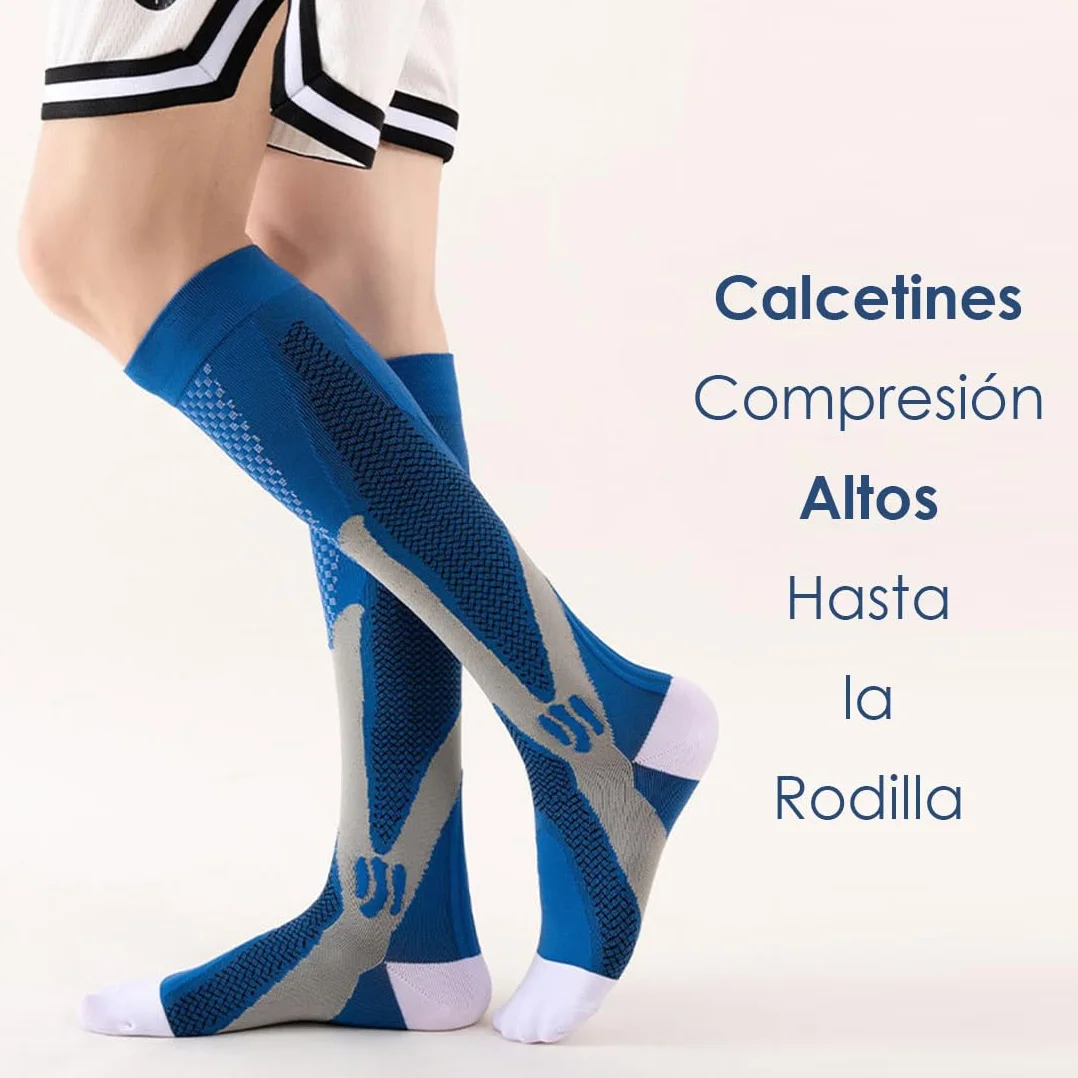 Calcetines de Compresión Mujer y Hombre Altos para Running Ciclismo