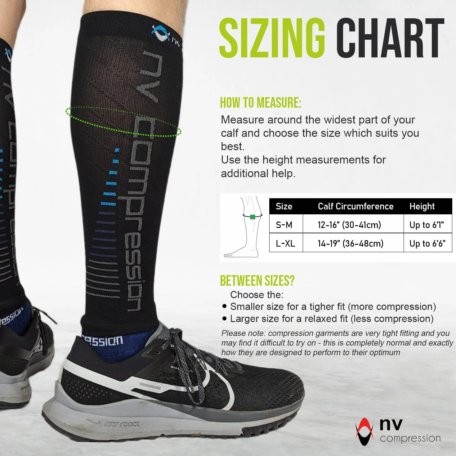 Race and Recover Calentadores de pantorrilla de compresión Negros - Compression Calf Sleeves - BK