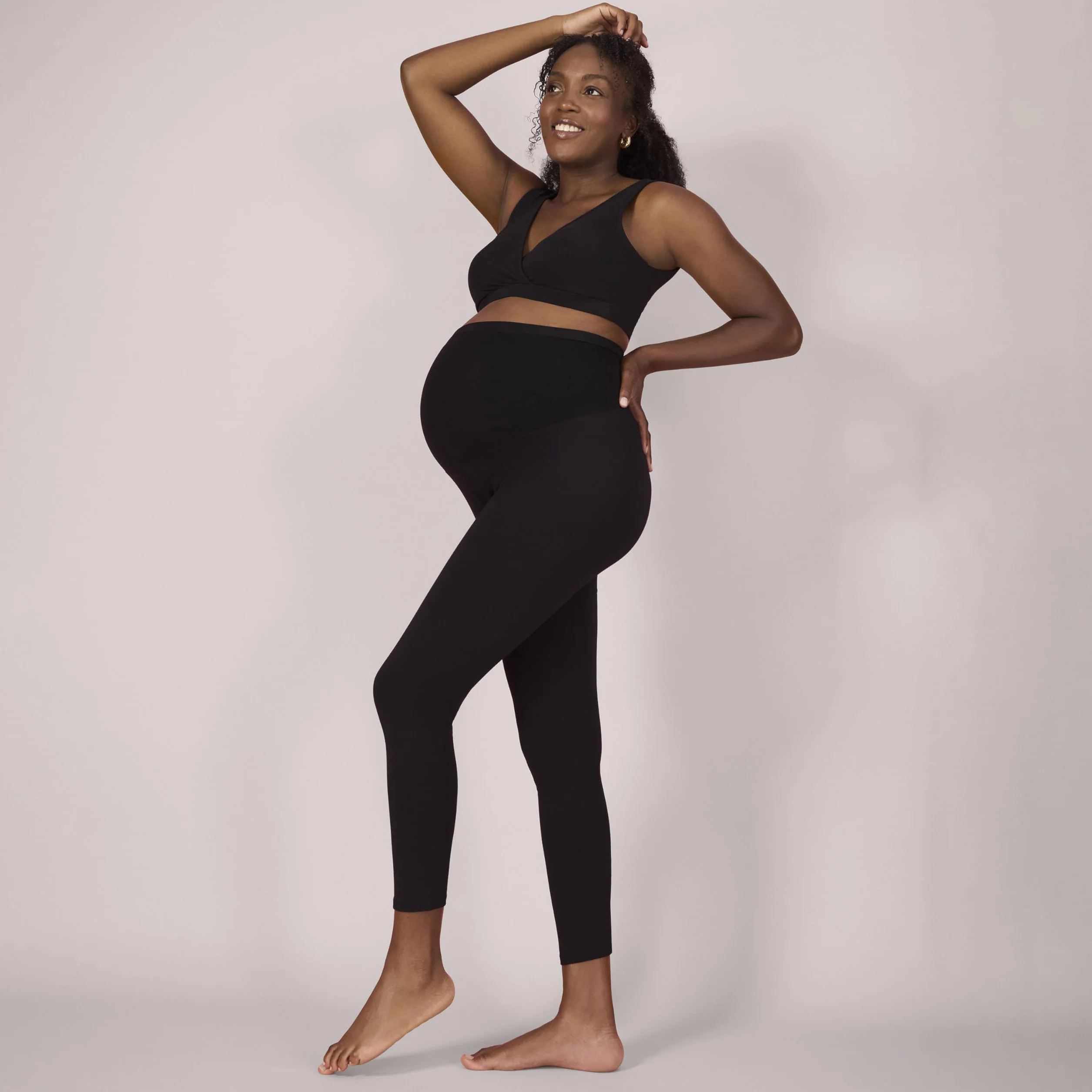 Motherhood Maternity Essential Stretch Full Length Secret Fit Over The Belly Pregnancy Legging - Leggings Mujer
