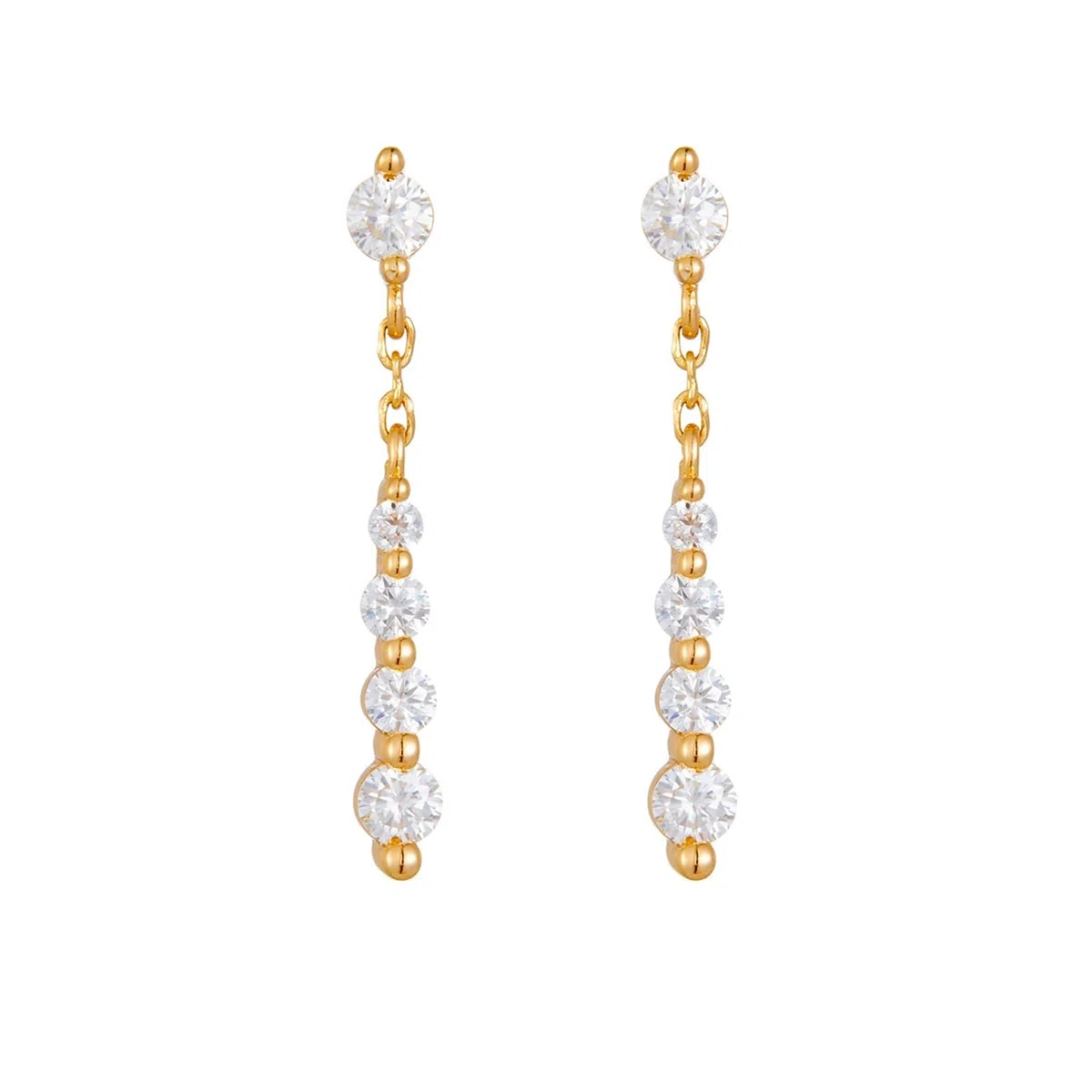 Pendientes colgantes con borla de moissanita de oro amarillo de 9K/14K/18K para mujer