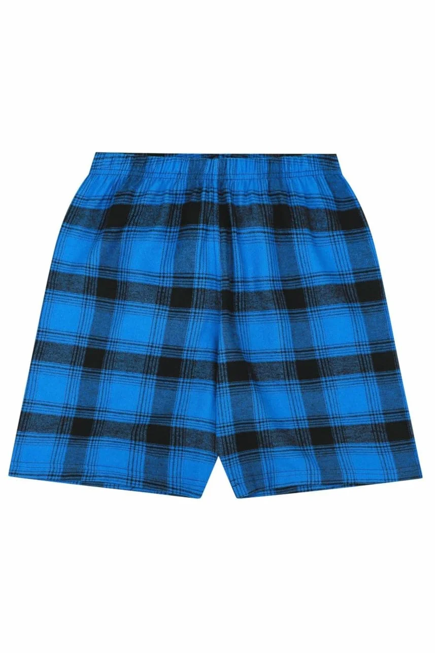 ThePyjamaFactory Pijamas Niño Algodón Cuadros Azules Corto