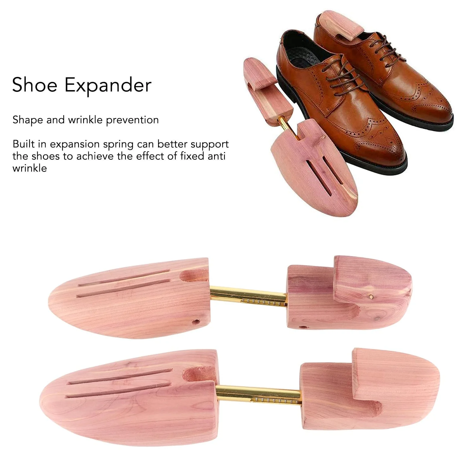 Expansor de Zapatos, árboles de Botas Ajustables de Madera para Zapatillas de Cuero, Botas y Calzado, Paquete de 2