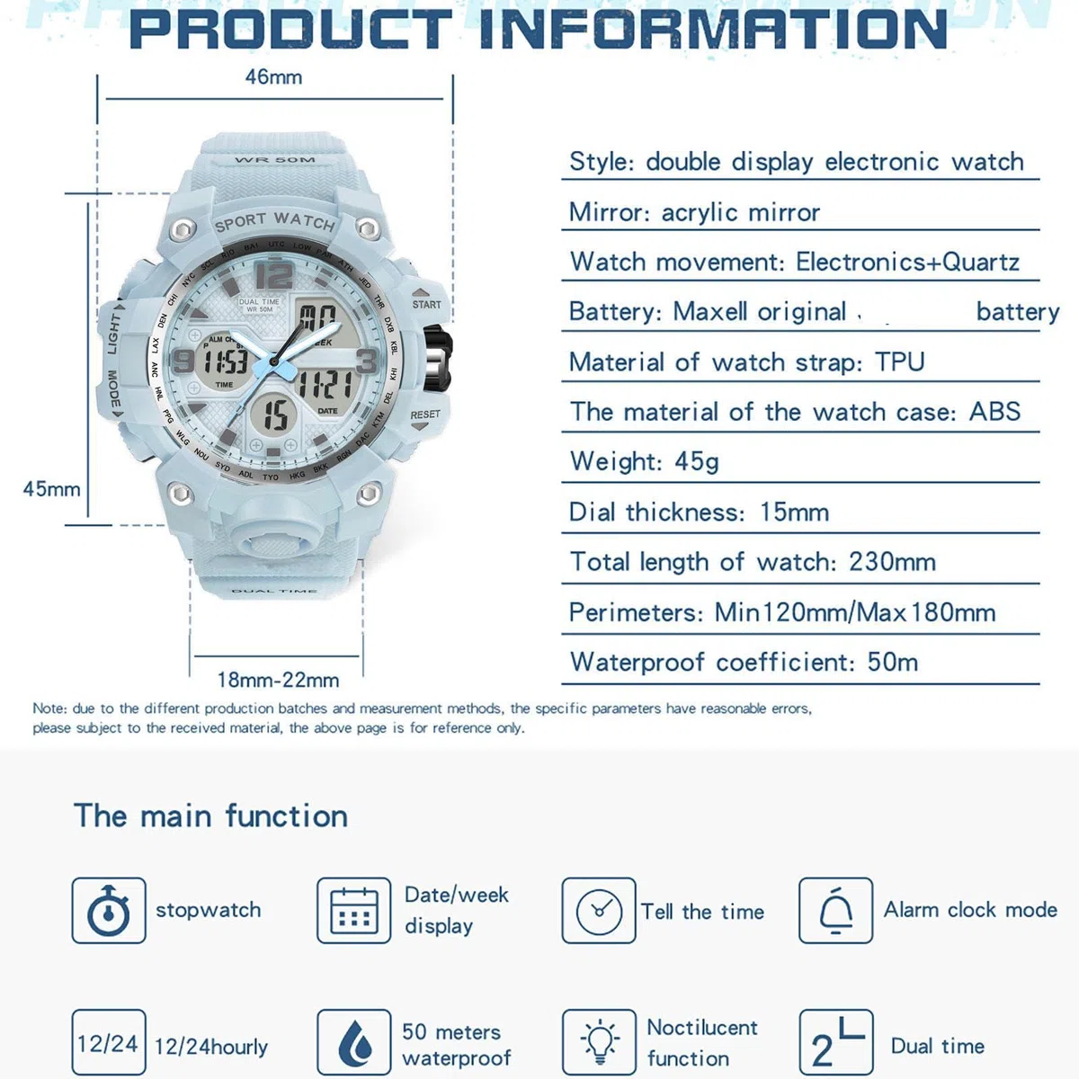findtime Reloj deportivo para mujer, relojes para estudiantes, adolescentes, con alarma, cronómetro, resistente al agua, deportivo, analógico, digital, blanco, morado, rosa, negro, azul