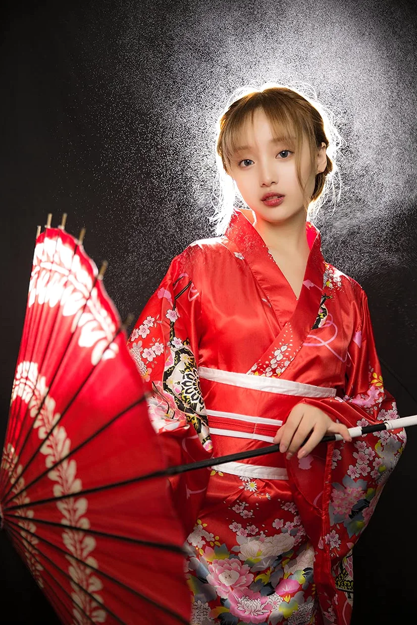 Bata tipo kimono tradicional japonés para mujer, vestido kimono para Halloween, disfraz de cosplay de Geisha Yukata