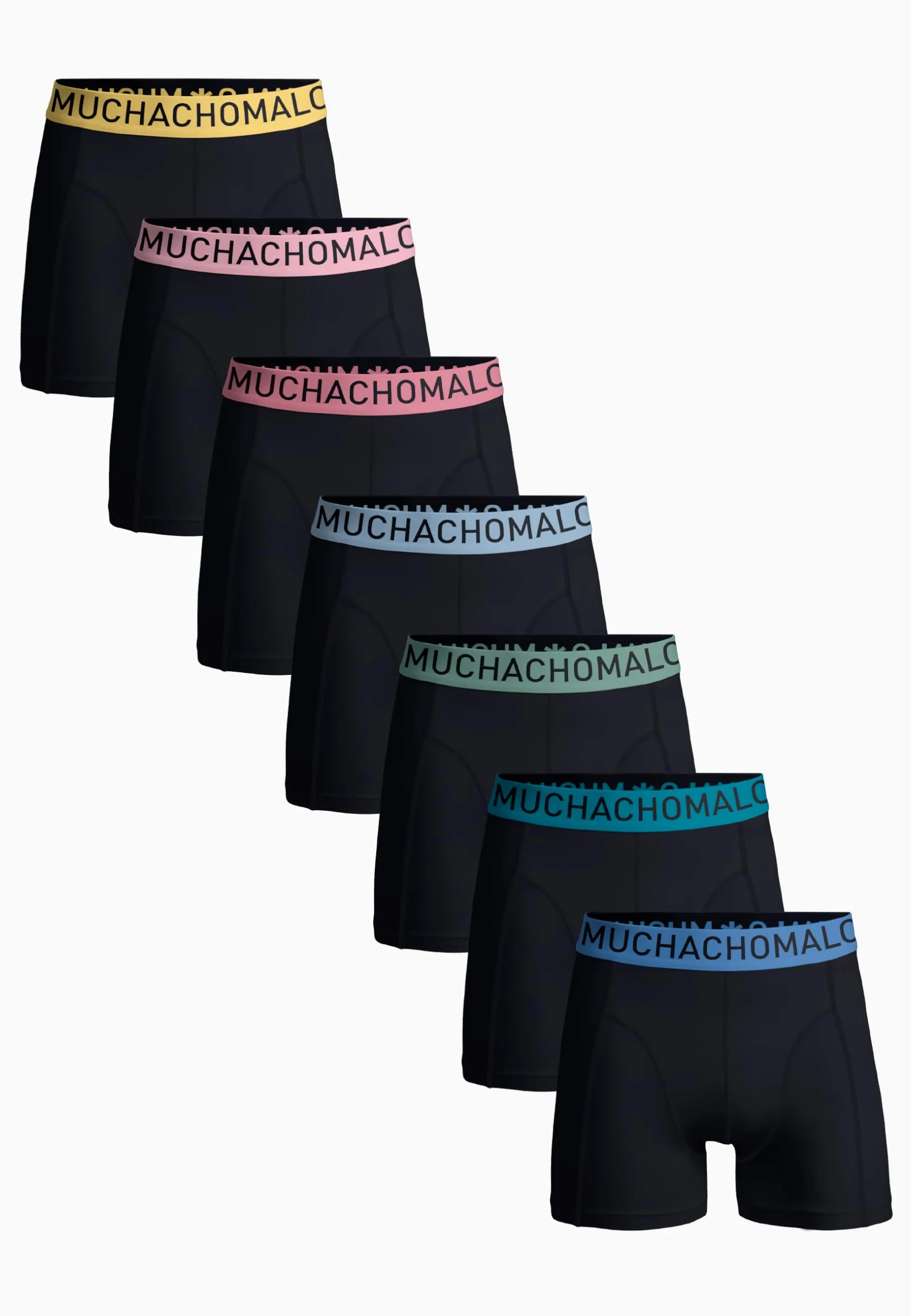 Muchachomalo Calzoncillos para Hombre, Ropa Interior Lisa de Algodón para Hombre, Pack de 7 Unidades, Bóxers Lisos de Corte Clásico con Cintura Elástica