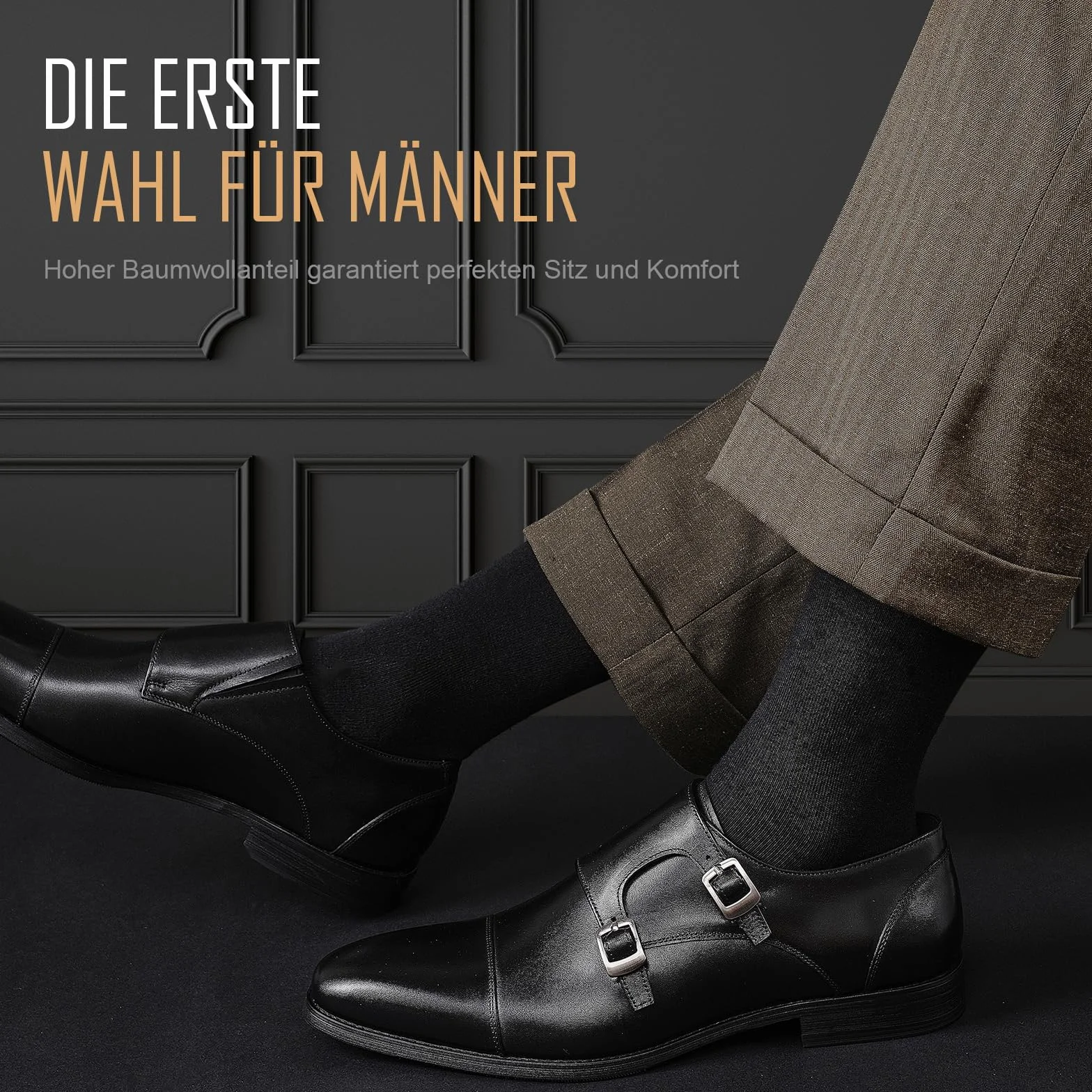 Calcetines Hombre–6 Pares Calcetines de Negocios Transpirables, Algodón Puro sin Costuras, Ideal para Trajes, Regalo para Hombre, Uso Diario y Casual