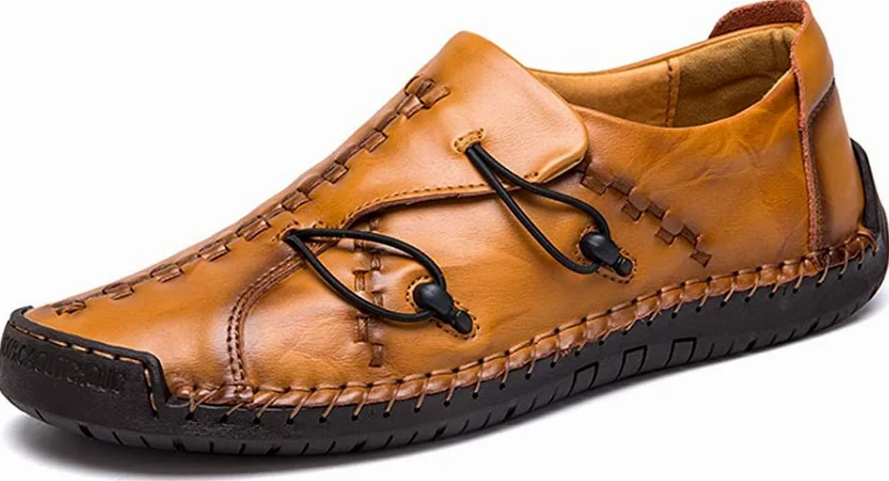 Verano Zapatillas sin Cordones Hombre Cuero Zapatos Caballero Casuales Oficina Ligeras Mocasines Ponerse Barco Vestido Formal