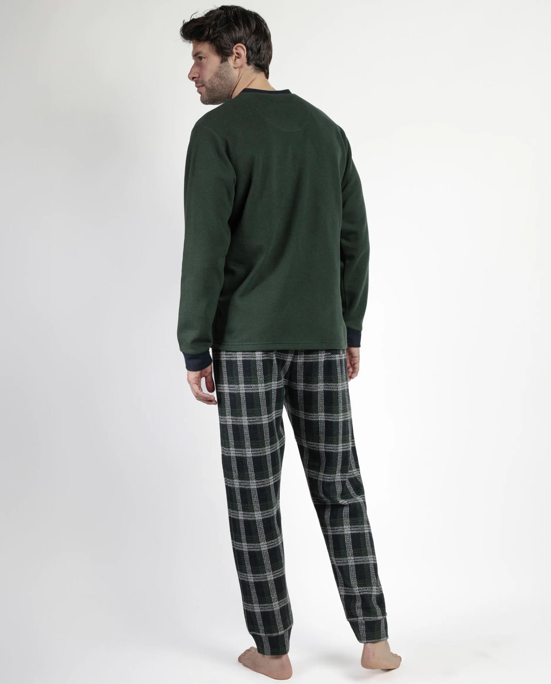 ADMAS magnific Pijama Manga Larga Pico smeraldo para Hombre
