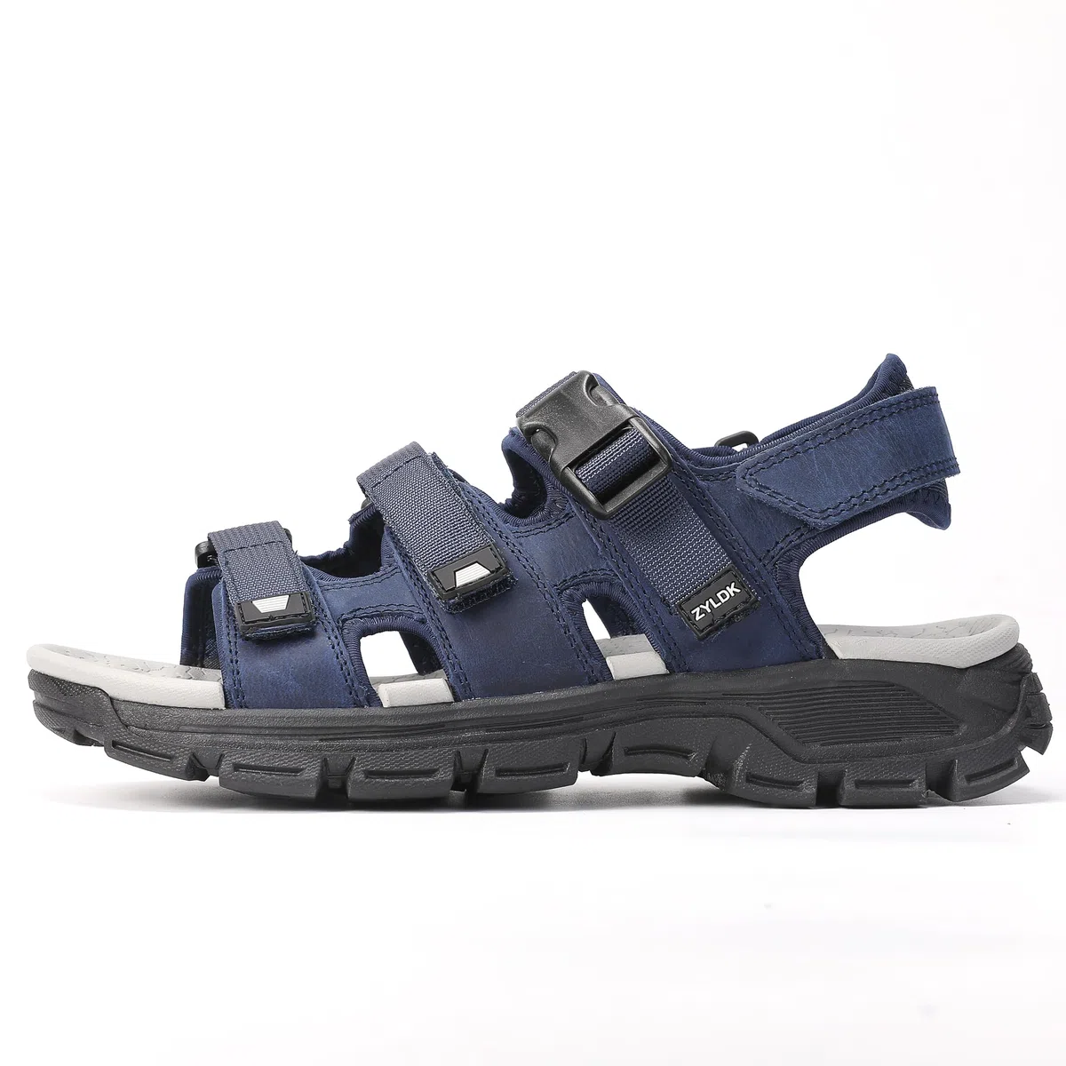 Sandalias Trekking Hombres Deportivas Verano Exterior Senderismo Zapatos con Punta Abierta Cuero Sandalias de Playa