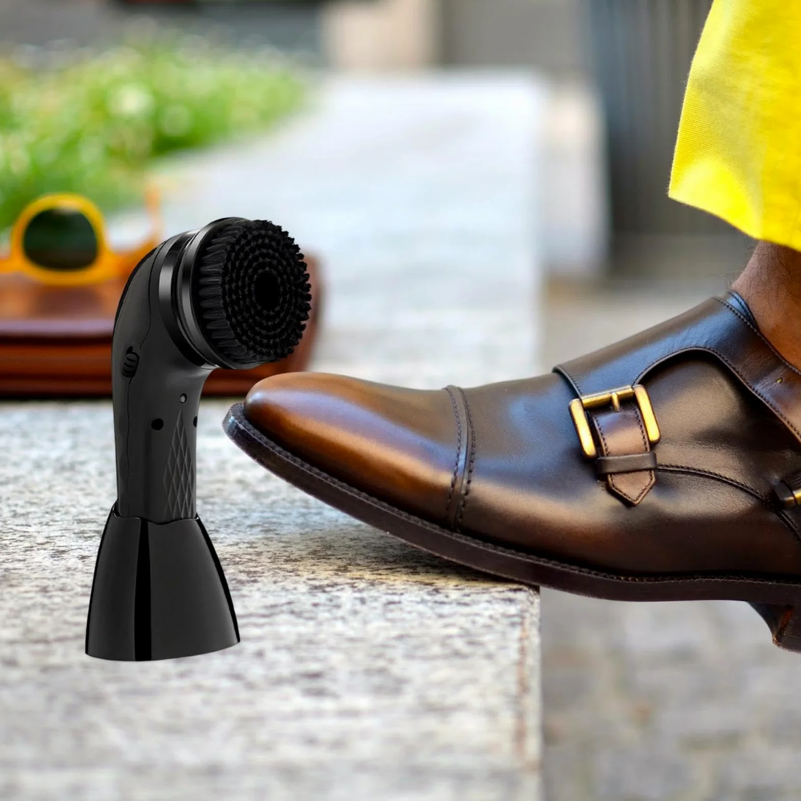 Limpiador de zapatos eléctrico - Kit de pulido de zapatos con cepillo de | limpieza multifuncional Juego de cepillos para zapatos automático | Kit de cuidado de la piel portátil inalámbrico, Negro