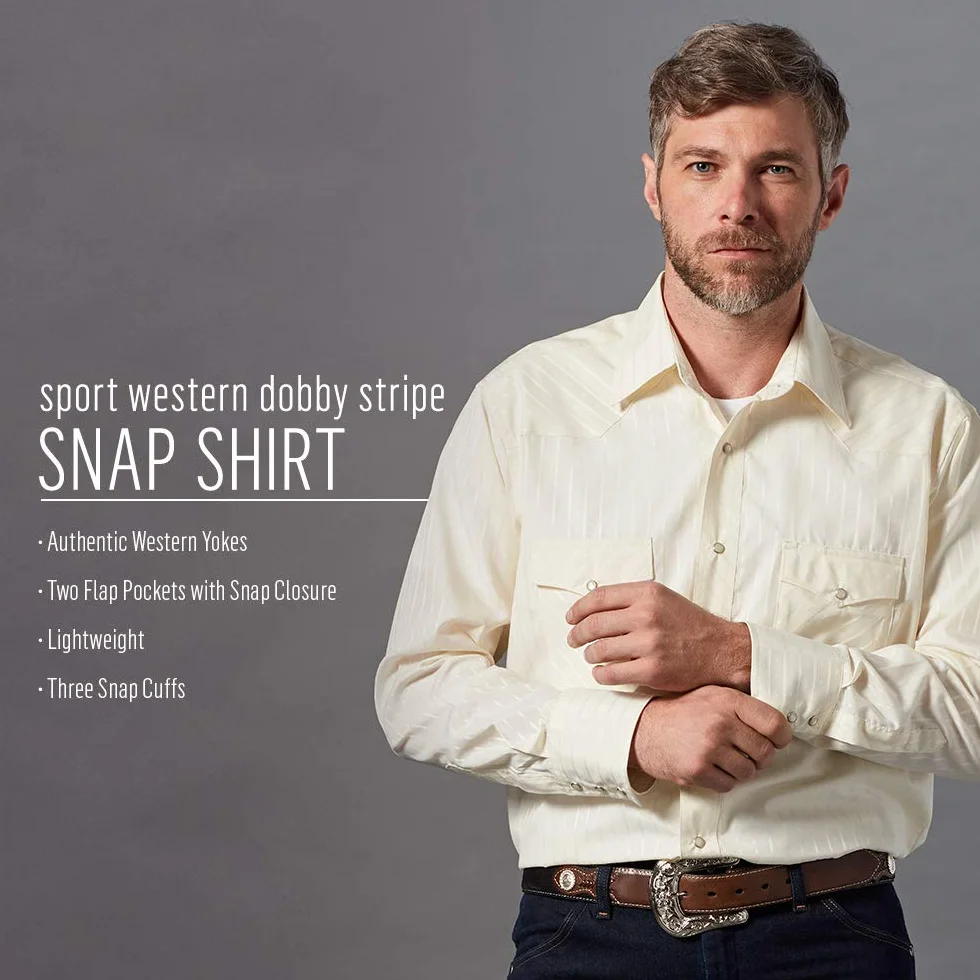 Wrangler Men's Sport Western Basic Two Pocket Long Sleeve Snap Shirt Shirt (Pack of 1)