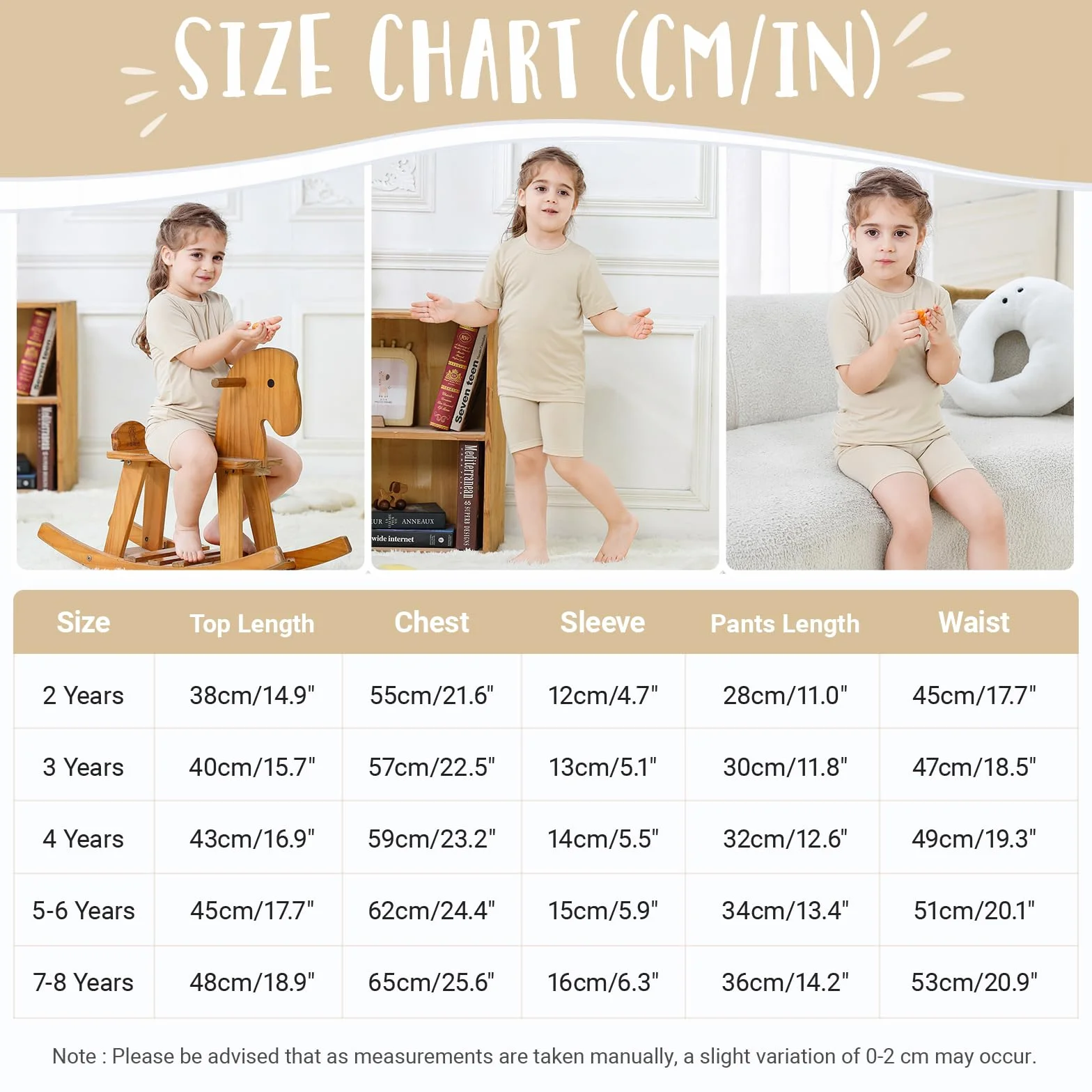 Pijama Niña Verano Bambú Conjunto Niño Transpirable Camiseta y Pantalón Corto Ropa 2-8 Años