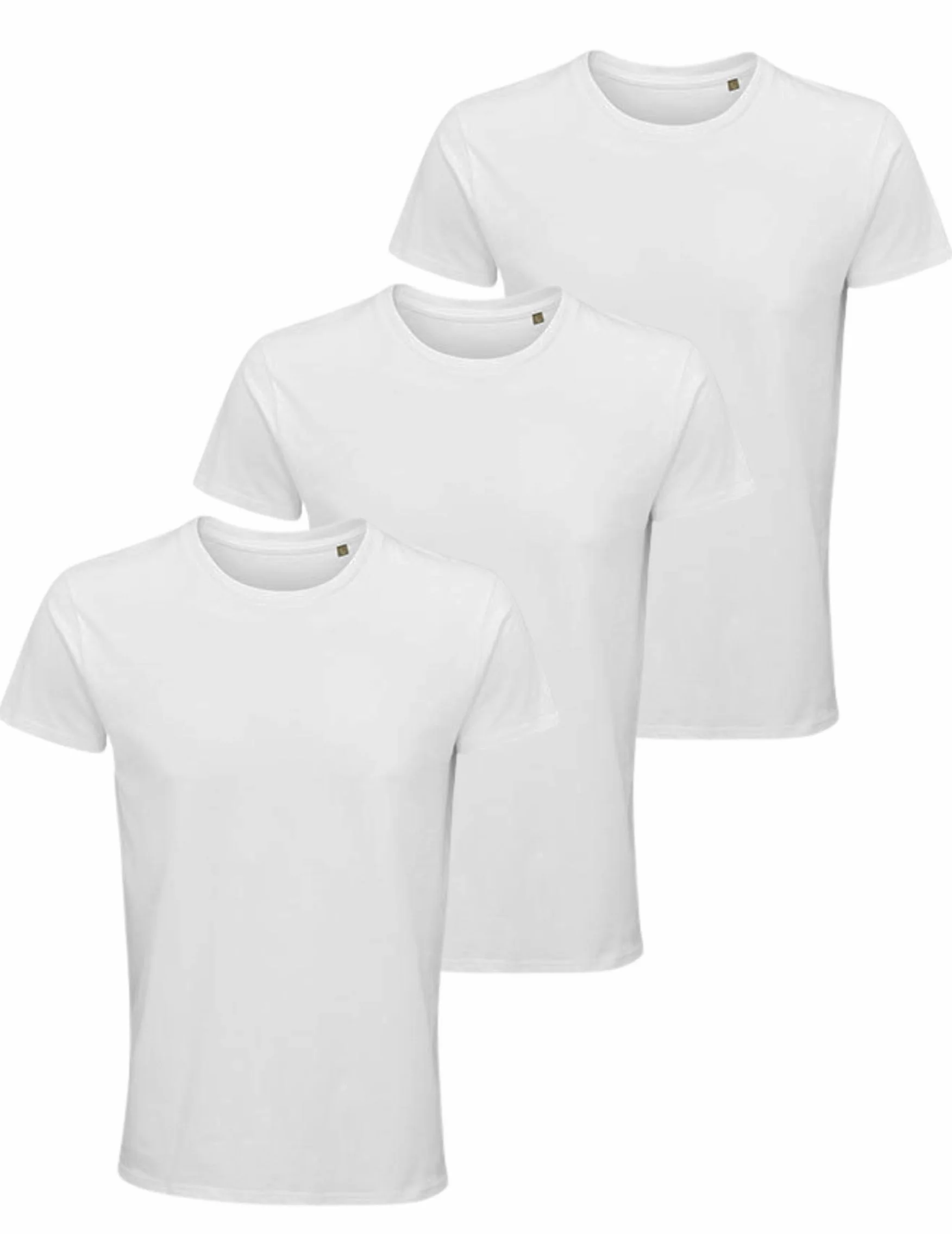 Camiseta para hombre Soft Touch de 100% algodón orgánico (talla S-3XL), muy ligera y suave, cuello redondo
